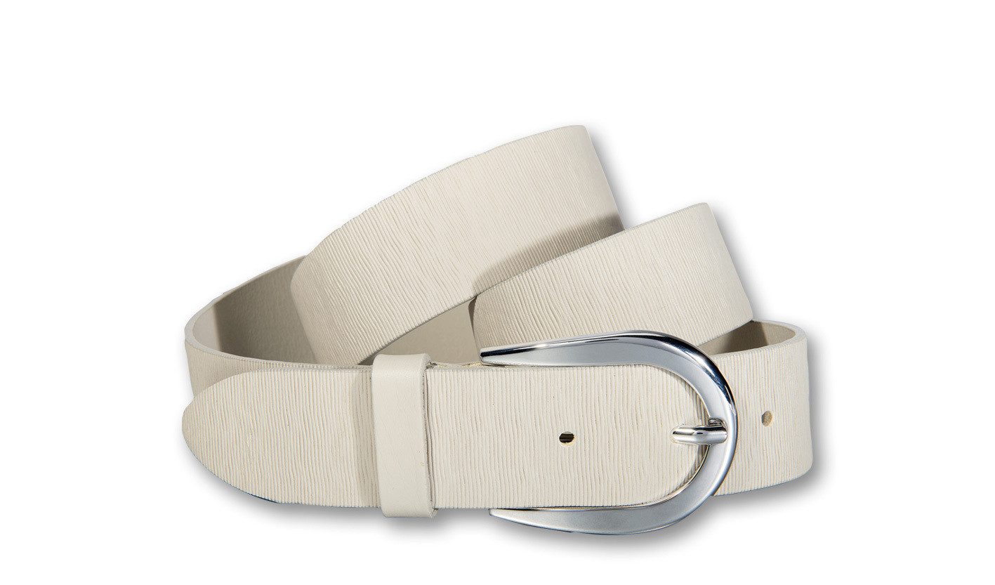 Silbergift Ledergürtel Ledergürtel mit silber-glänzender Designschließe günstig online kaufen