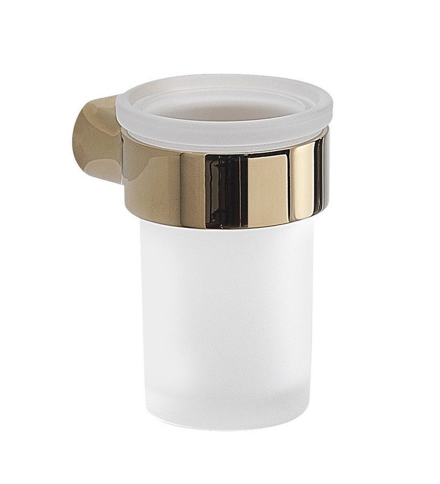 Gedy Zahnputzbecher PIRENEI Becher, Milchglas, Gold, Gedy-PI1087