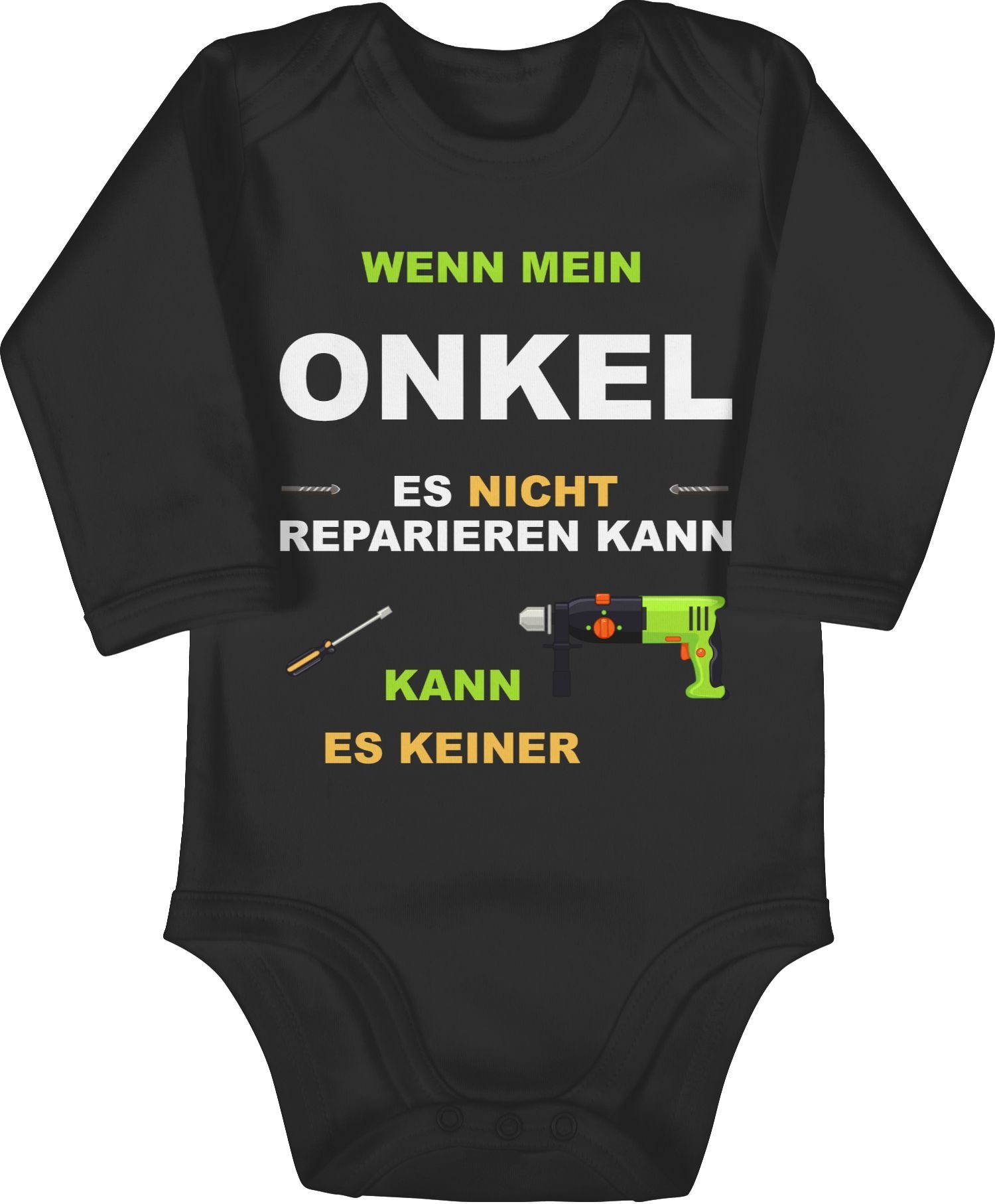 Shirtracer Shirtbody Wenn mein Onkel es nicht reparieren kann kann es keiner Strampler Baby Mädchen & Junge 3 Schwarz