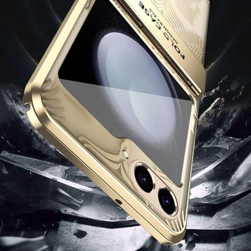 Wigento Handyhülle Für Samsung Galaxy Z Flip5 PC / TPU Electroplated Handy Tasche Hülle
