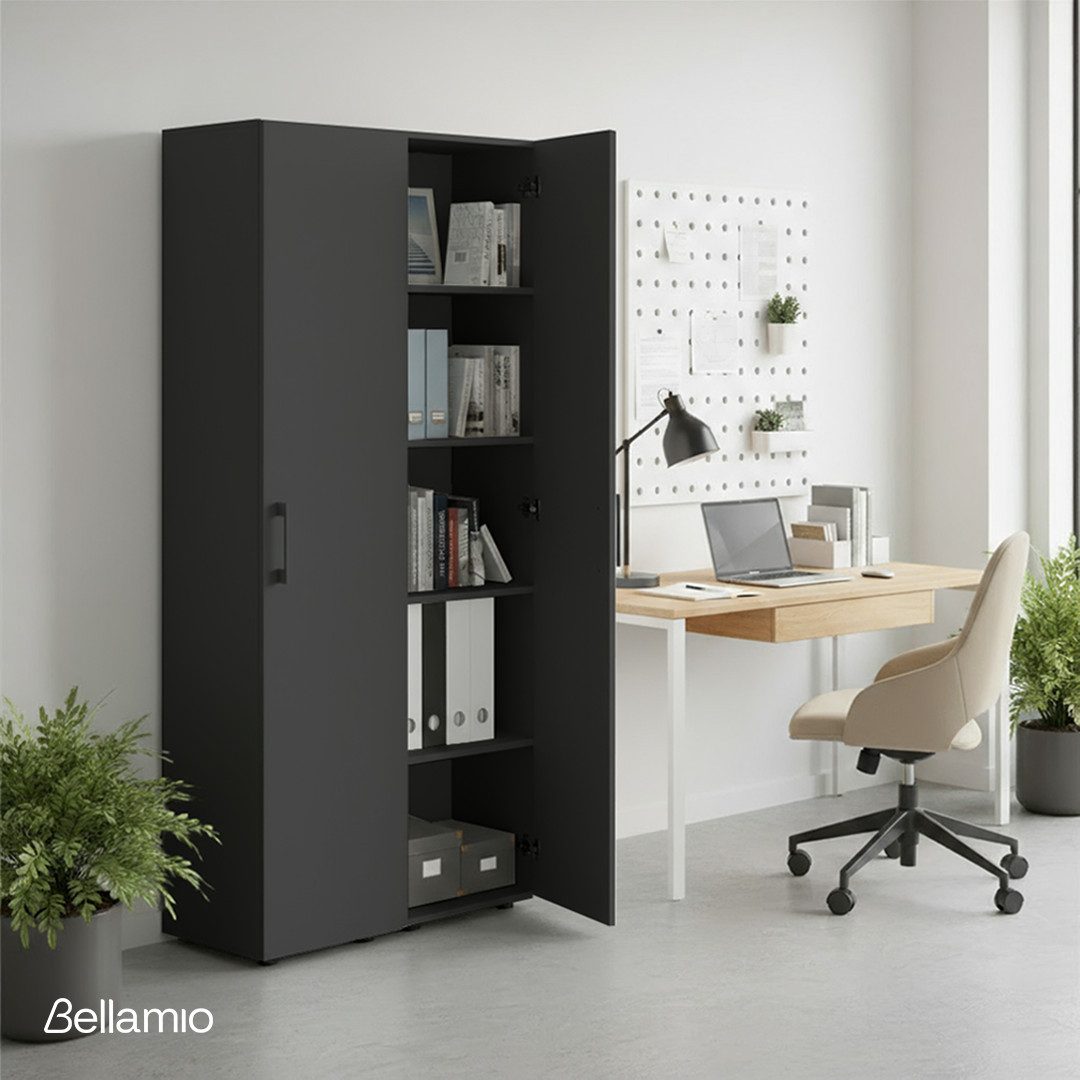 Bellamio Mehrzweckschrank Apol (Anthrazitschwarz) schmaler Aktenschrank günstig online kaufen