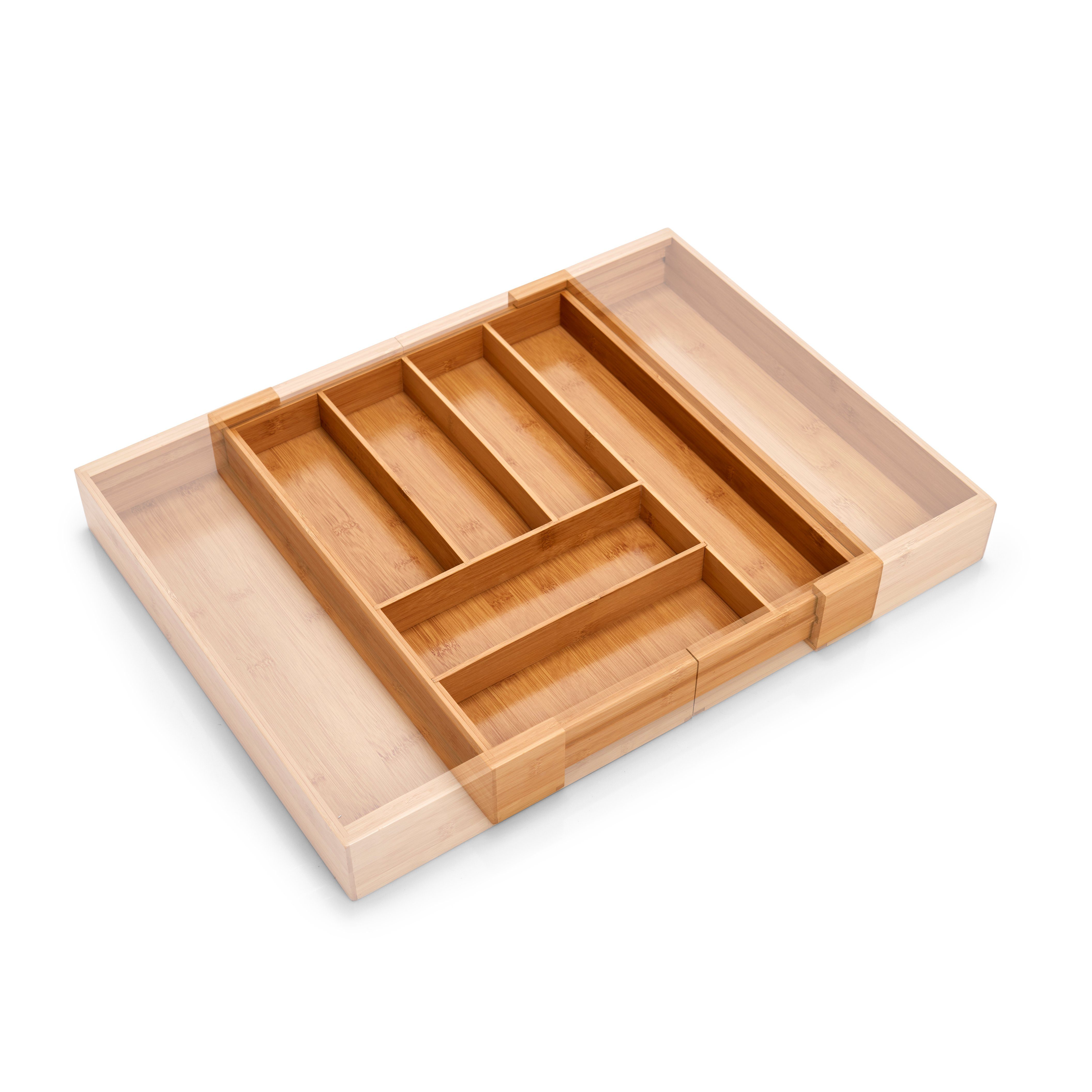 x Besteckkasten 6,5 x Zeller Besteckkasten, Present Bambus, 35-58 43 cm ausziehbar,