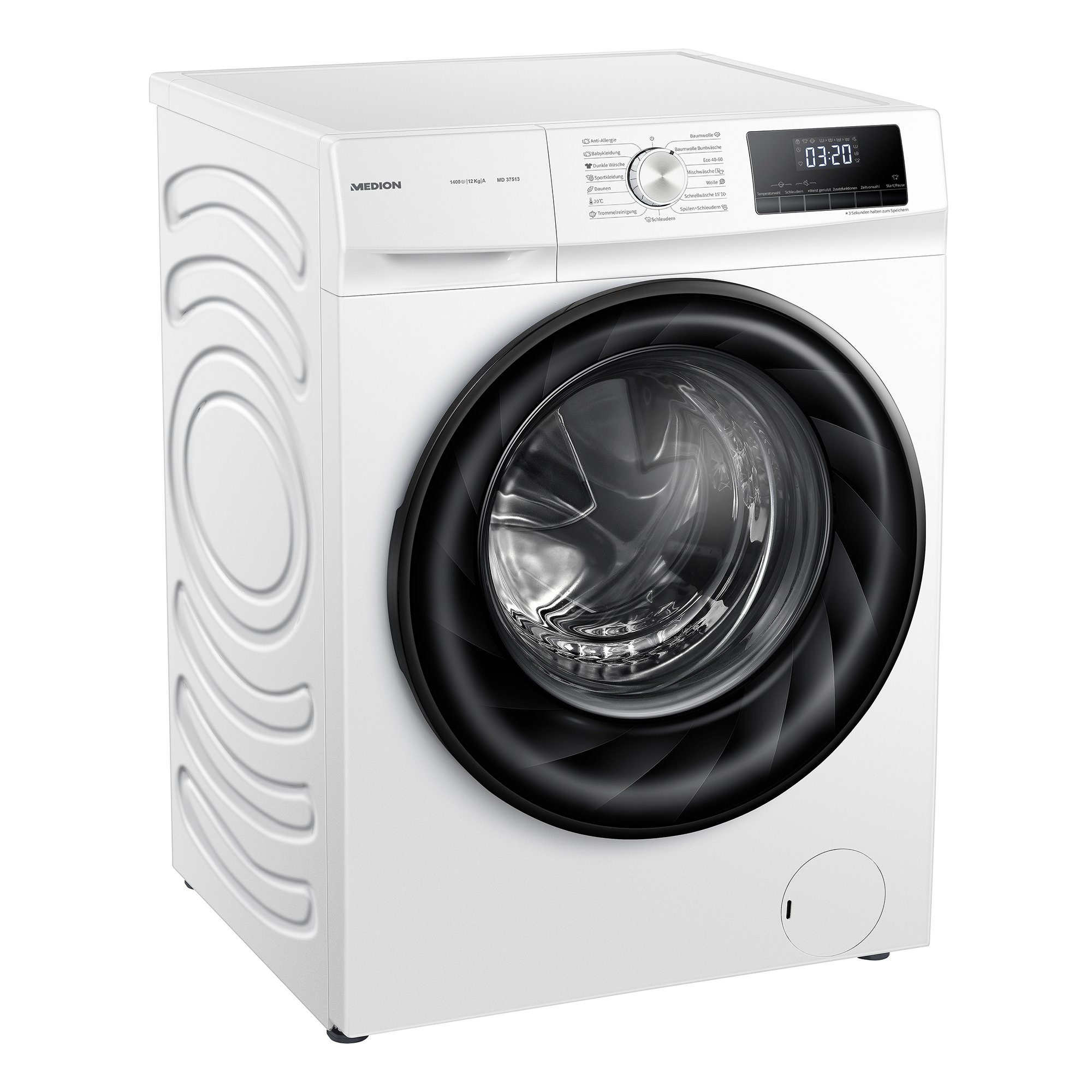 Medion® Waschmaschine MD 37513, 12 U/min, Timerfunktion, kg, Waschprogramme 1400 15 Wäschenachlegen