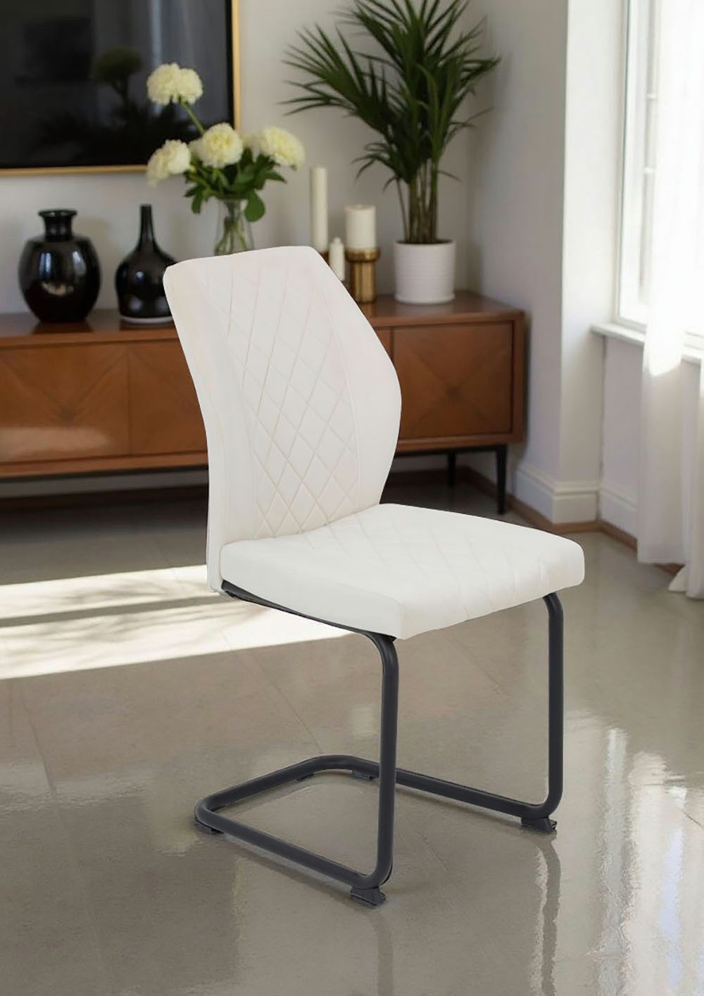 HELA Freischwinger OSLO (Set, 4 St), Freischwinger,Rautensteppung,Microfaser Samtvelour,140kg belastbar