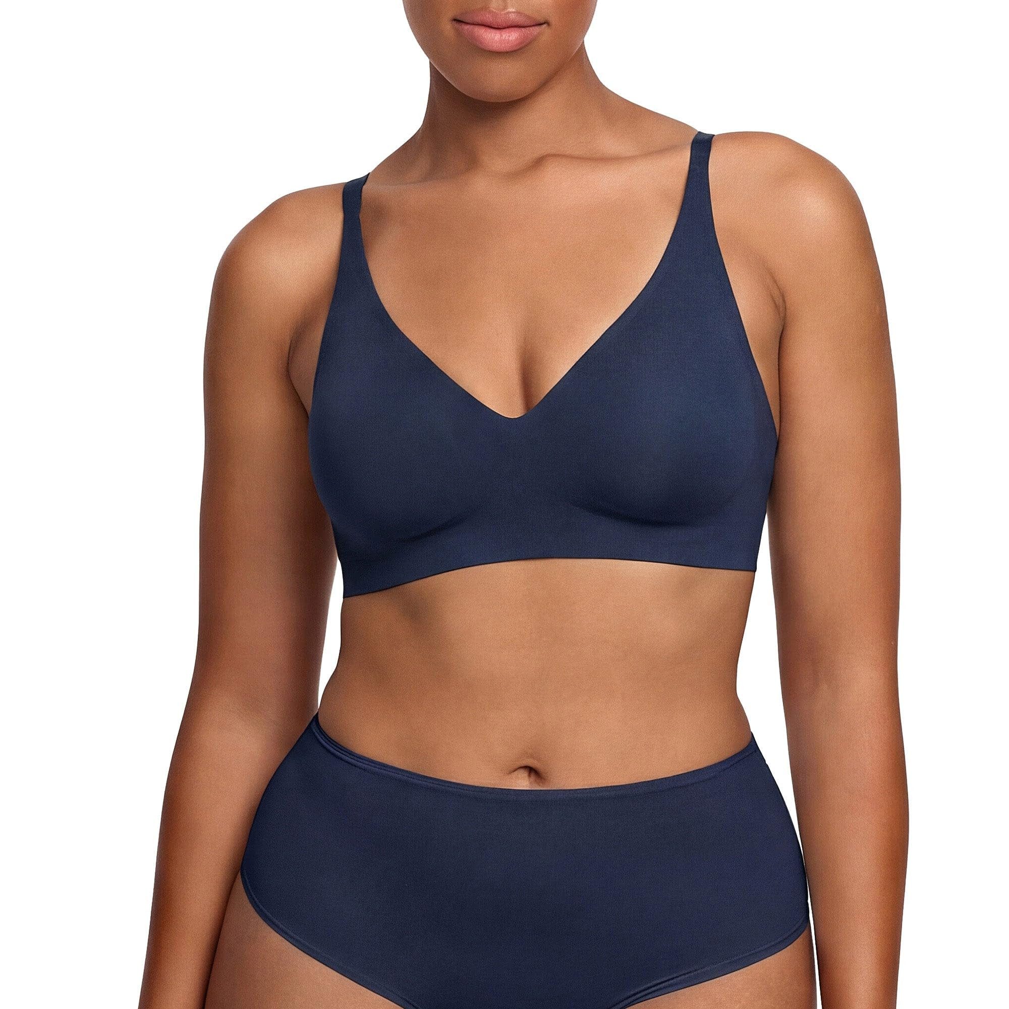 cfab (creamy fabrics) Bügelloser BH Comfort Push-Up BH-Navy Blue-2XL (1-tlg)
