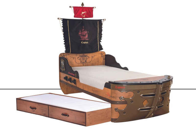Cilek Piratenbett Pirate Bay, mit Aufdruck, Breite 105 cm, 90x190cm, Pull-Out Bett 90x180cm