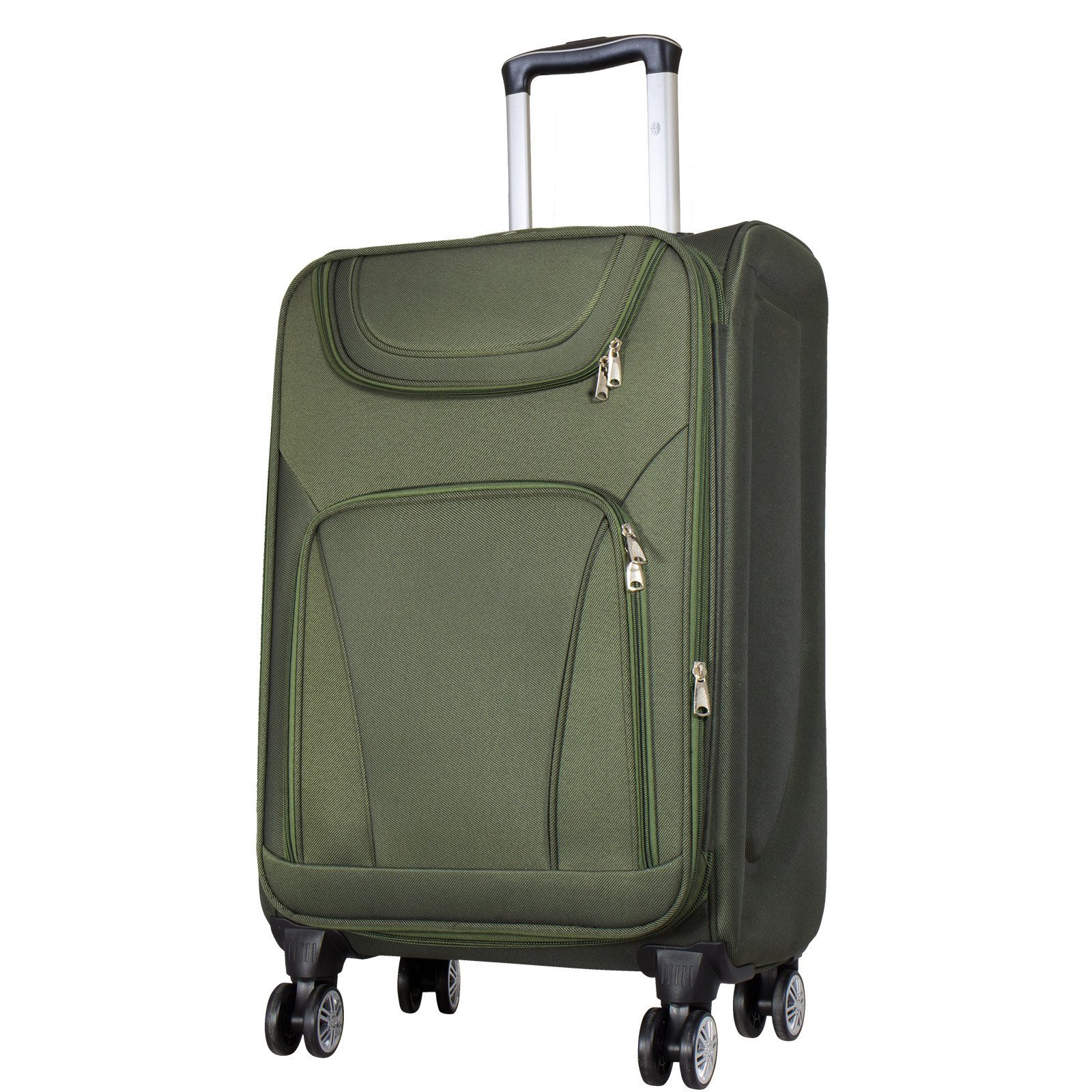Trendyshop365 Weichgepäck-Trolley Maribor, 4 Größen, 4 Farben, 4 Rollen, Weichgepäck, Zwillingsrollen, Zahlenschloss, 2 Außentaschen, Dehnfalte