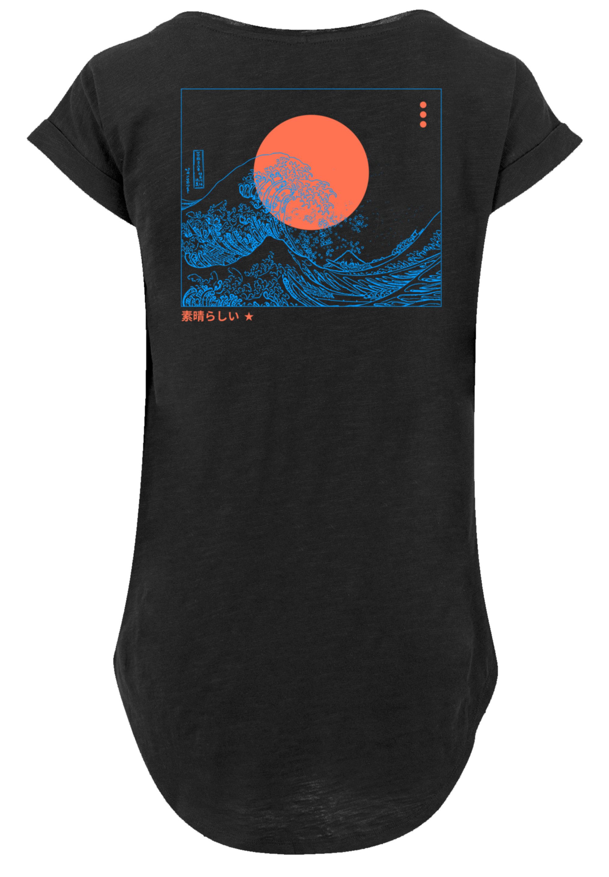 F4NT4STIC T-Shirt Kanagawa Wave Blue V2 Premium Qualität