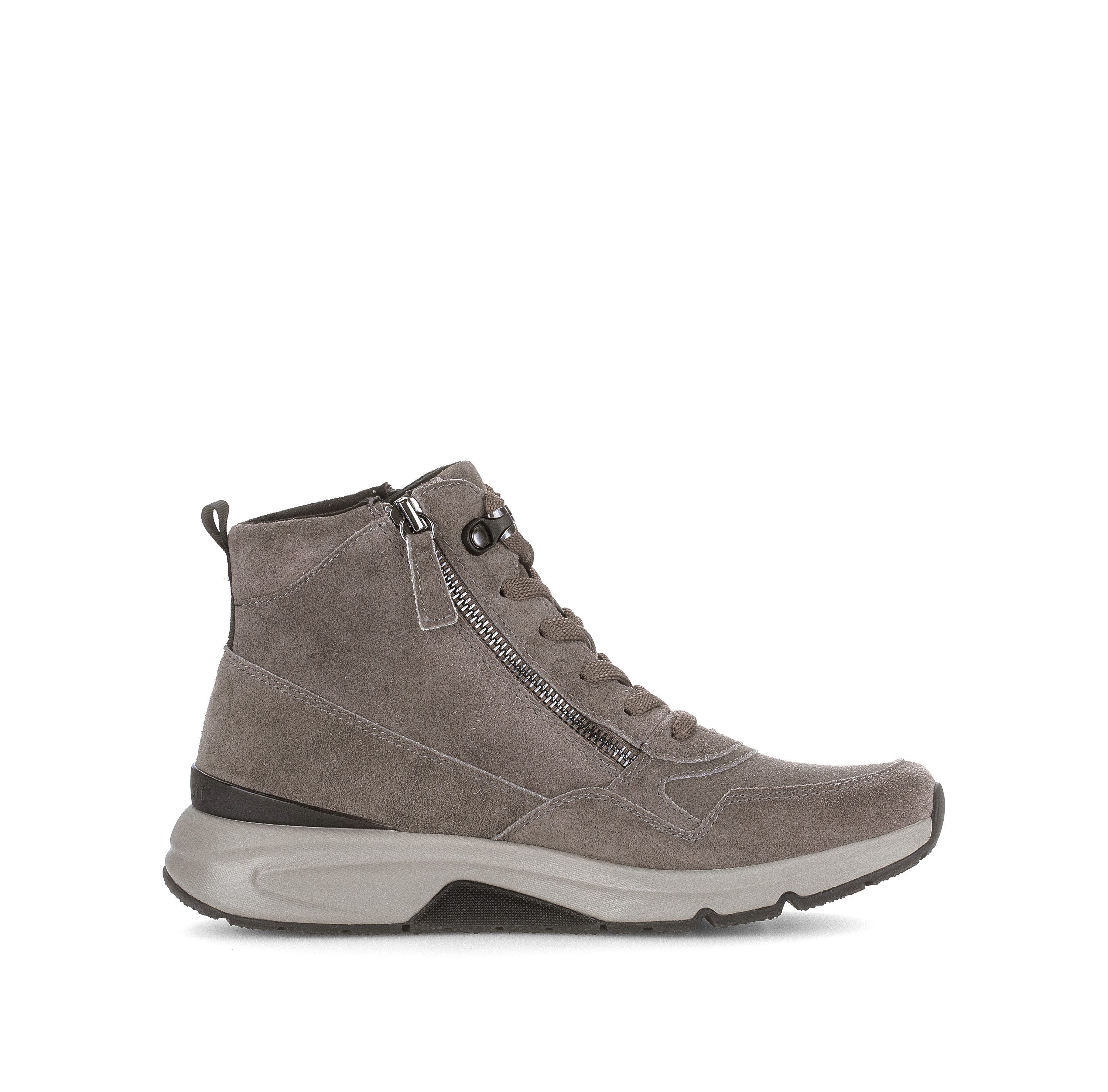 rollingsoft Schnürboots Keilabsatz, High Top-Sneaker mit zwei Reißverschlüssen