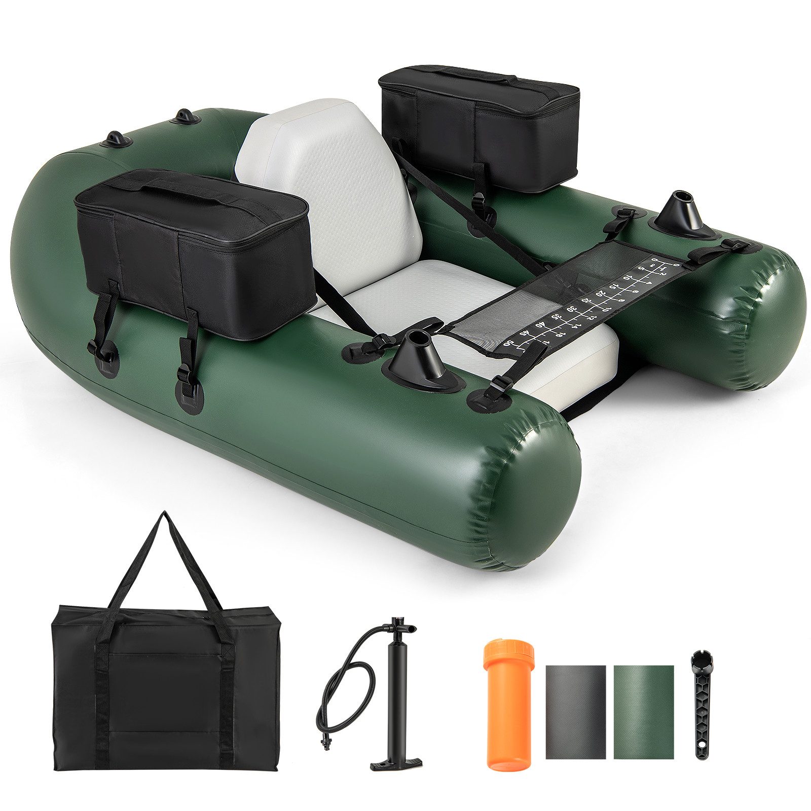 COSTWAY Schlauchboot, Aufbelasbares Angelboot, mit Pumpe