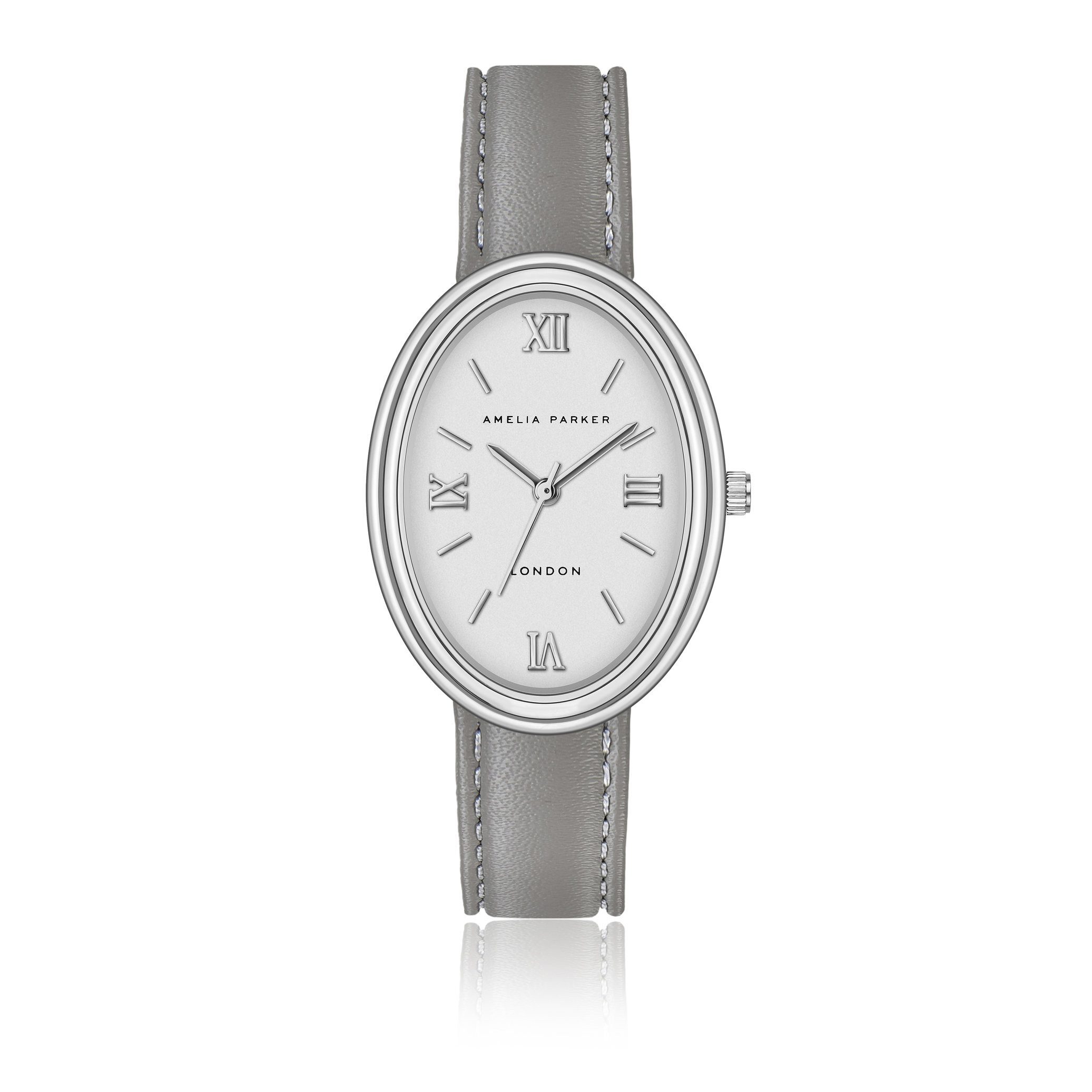 AMELIA PARKER Quarzuhr AG4-S054S Soraya Silver Padded and stitched smooth