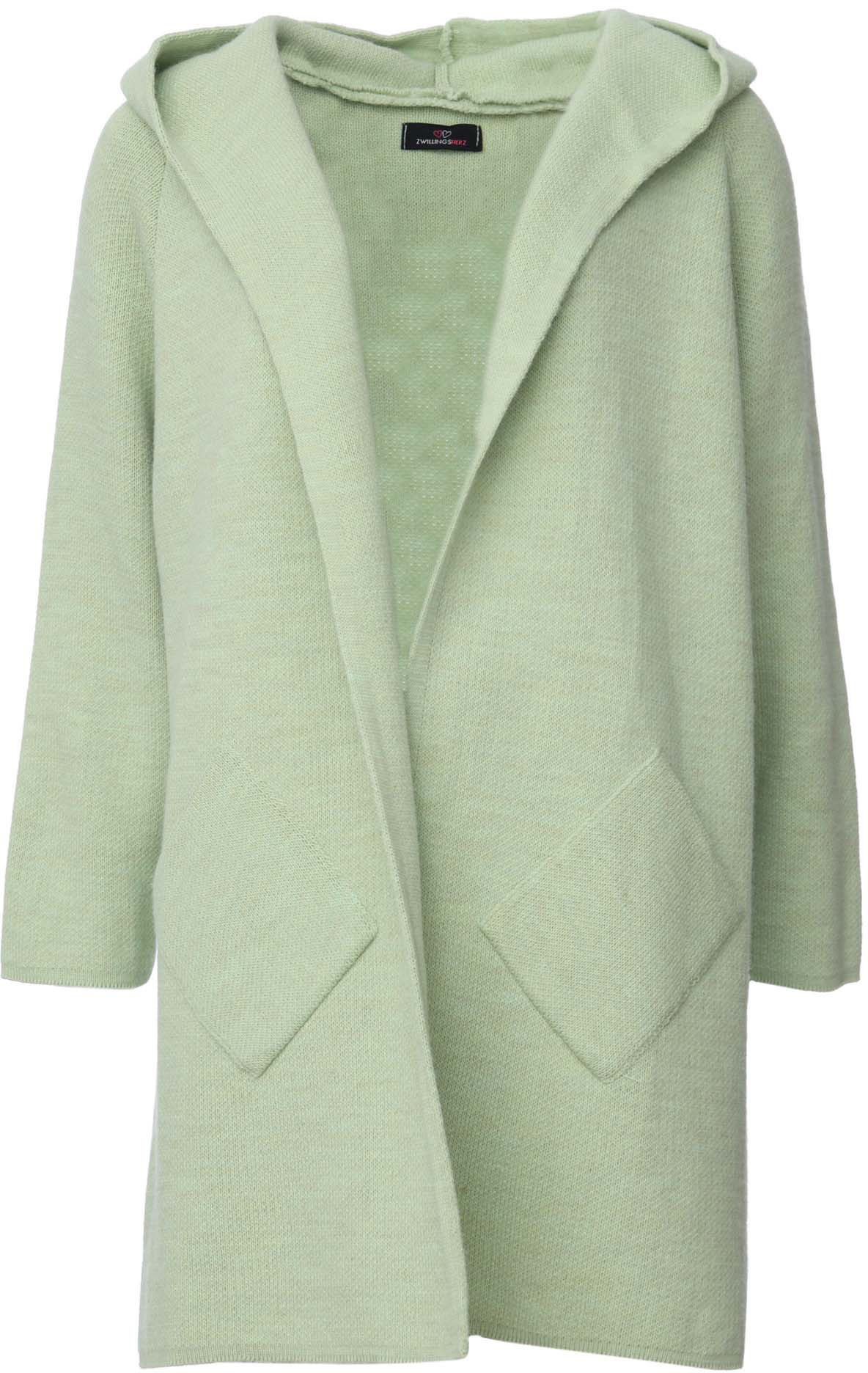 Zwillingsherz Strickjacke Langarm, bequem, Taschen, One Size, ohne Verschluss, Kapuze