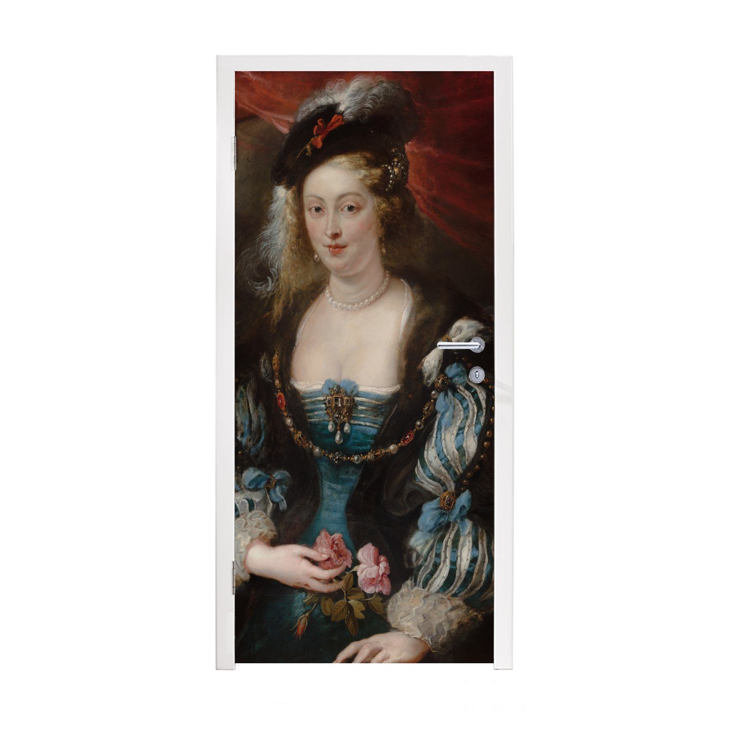 MuchoWow Türtapete Porträt einer Frau - Gemälde von Peter Paul Rubens, Matt, bedruckt, (1 St), Fototapete für Tür, Türaufkleber, 75x205 cm