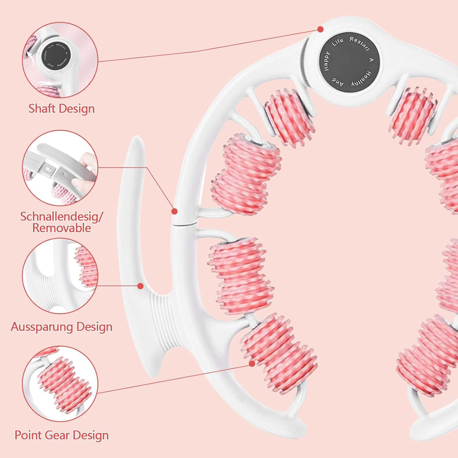 SURFOU Massagegerät Cellulite Massagegerät Linderung von Muskelbeschwerden und Schmerzen, 360° Abdeckung Massageroller für Beine, Oberschenkel, Gesäß, Armen – Bild 5 von 5