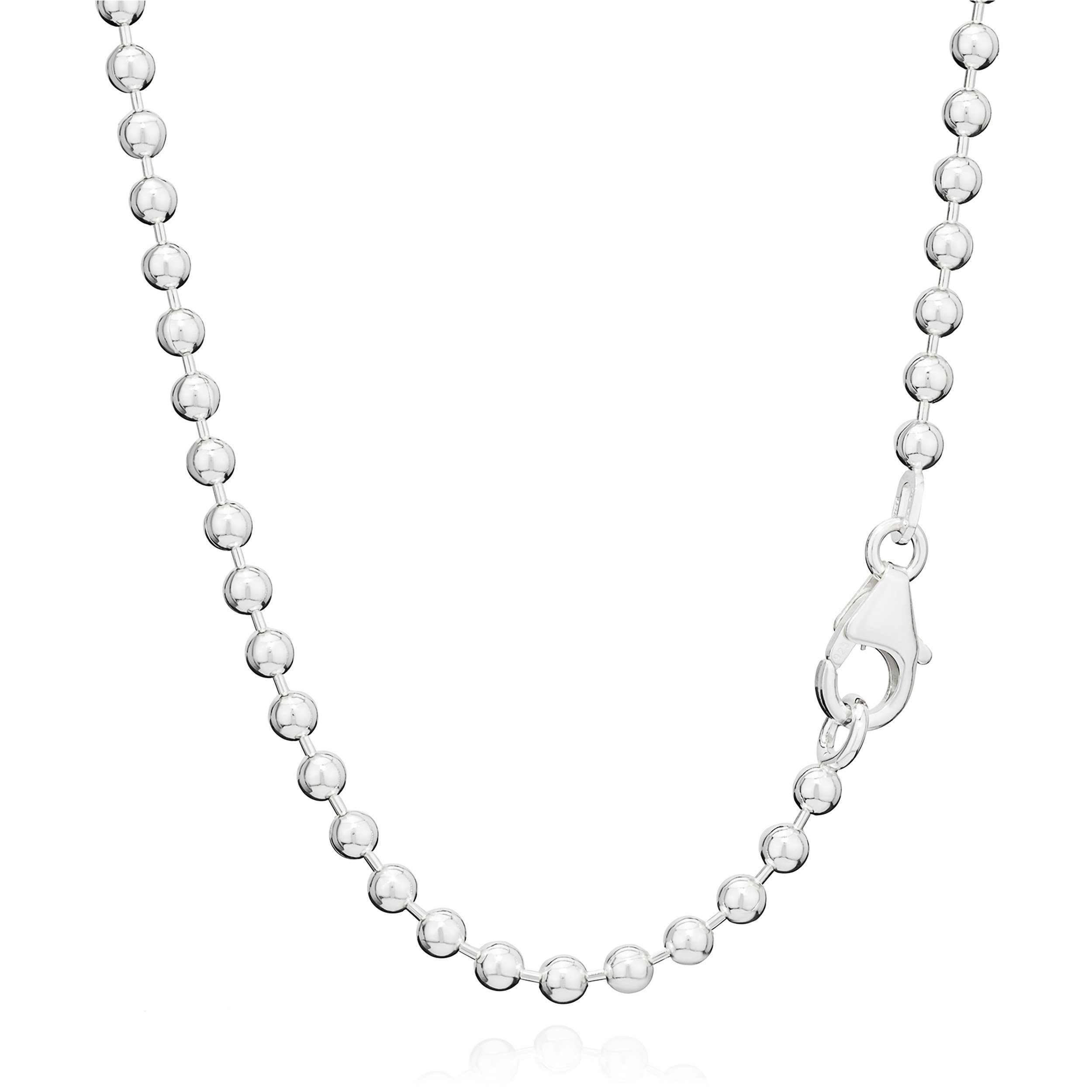 Valentinstagsgeschenk NKlaus Silberkette 925 Sterlingsilber Kugel Kette Für Anhänger Silber, silberfarben, 45cm