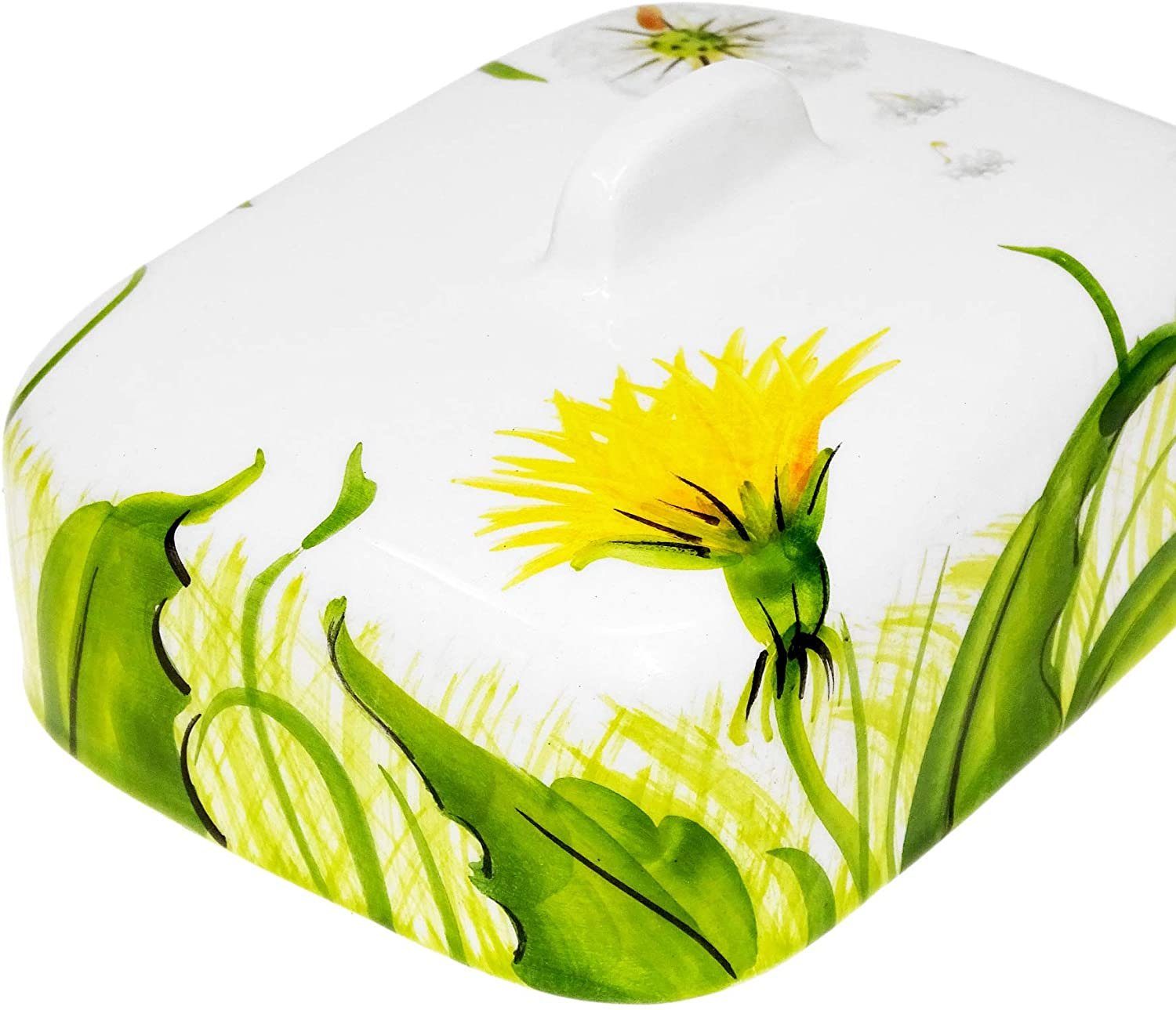 Lashuma Butterdose Pusteblume, Keramik, (1-tlg., 18 x 14 cm), Handgemachtes Buttergefäß für 250 g Butter