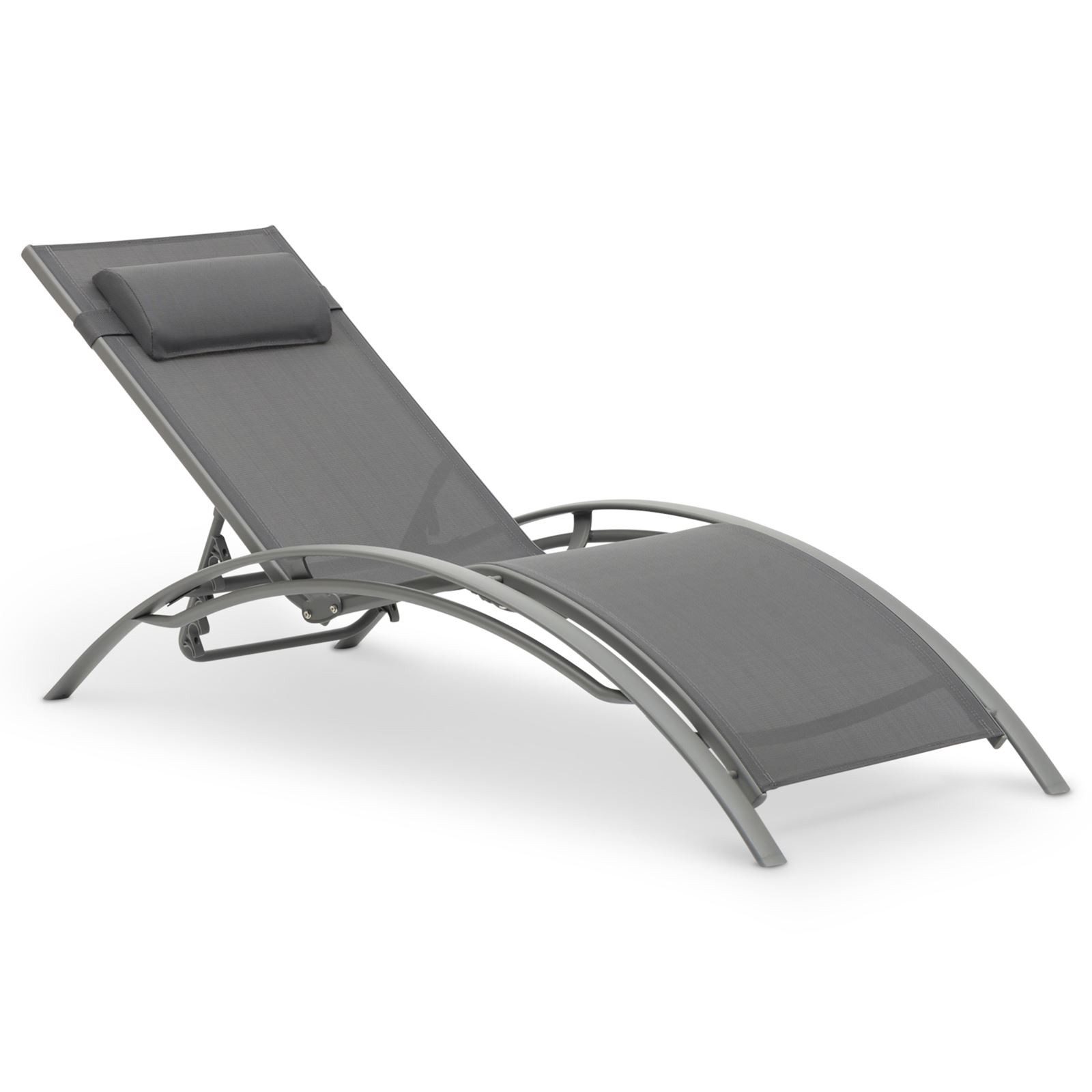 IDIMEX Gartenliege RELAX, Relaxliege mit Kissen Aluminiumgestell Textillehne & Kissen Grau