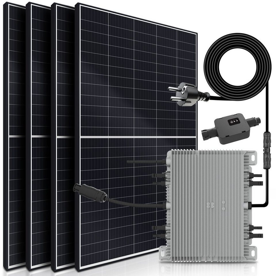 SUNNIVA Solaranlage Balkonkraftwerk 2200W, 2000,00 W, Monokristallin, (DEYE  Wechselrichter (drosselbar auf 600W oder 800W), Solaranlage Komplettset mit  5m Anschlusskabel für Schuko Steckdose, Balkon Mini-PV Anlage mit WIFI APP  und Stromerzeugung