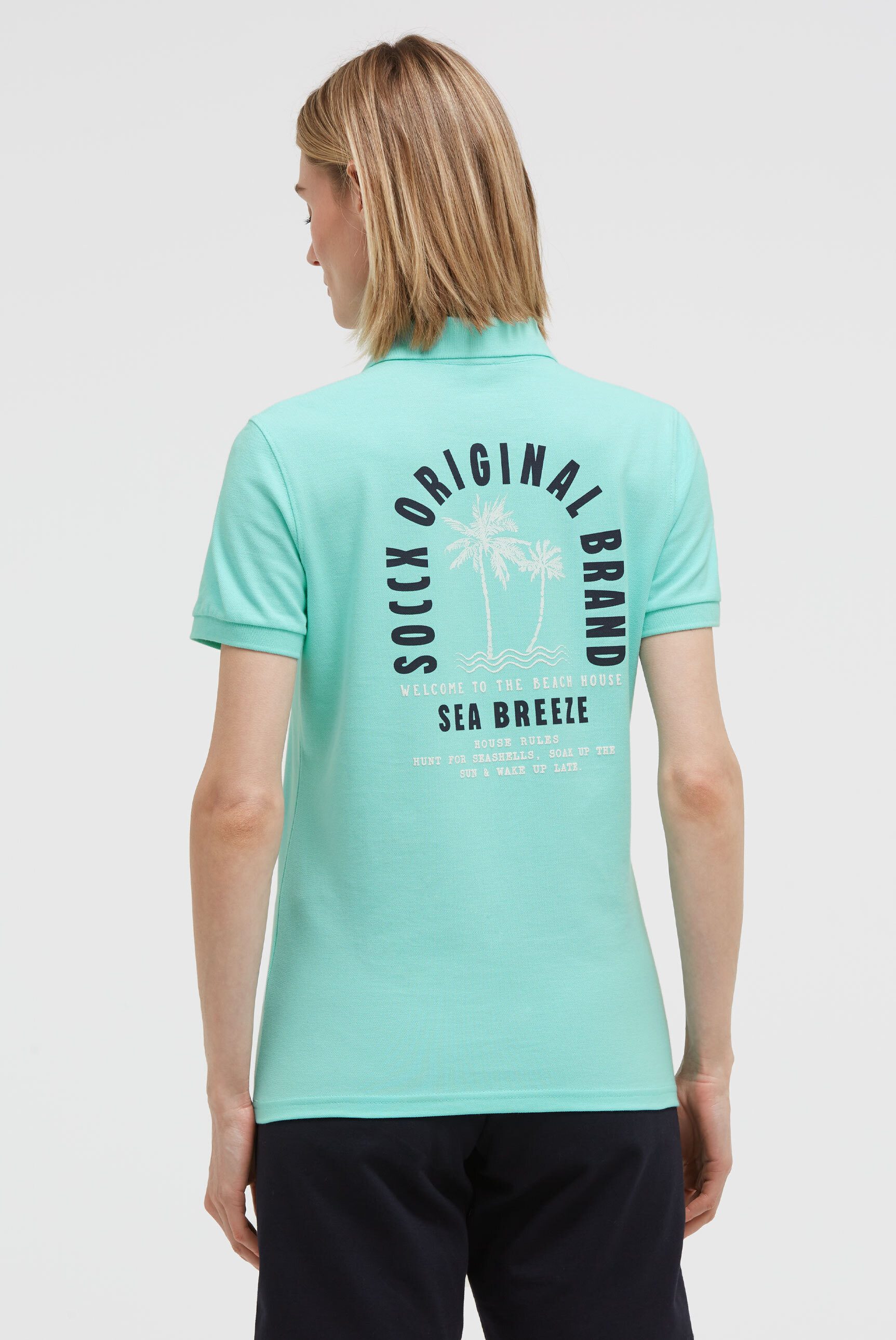 SOCCX Poloshirt mit Puff-Print