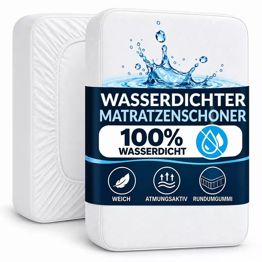 Matratzenschoner 60x120, 90x200, 120x200, 140x200, 160x200, 180x200 oder 200x200 cm Komfortec, 1 oder 2 Stück Wasserdichter, Atmungsaktive Matratzenauflage von Komfortec
