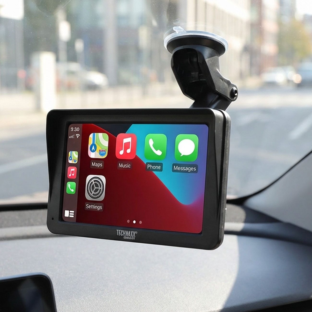 Technaxx 7" Wireless CarPlay & Android Auto Monitor DAB+ Bluetooth AUX 12/24V Autoradio (7" Touchscreen-Monitor mit kabellosem CarPlay, Android Auto & DAB)