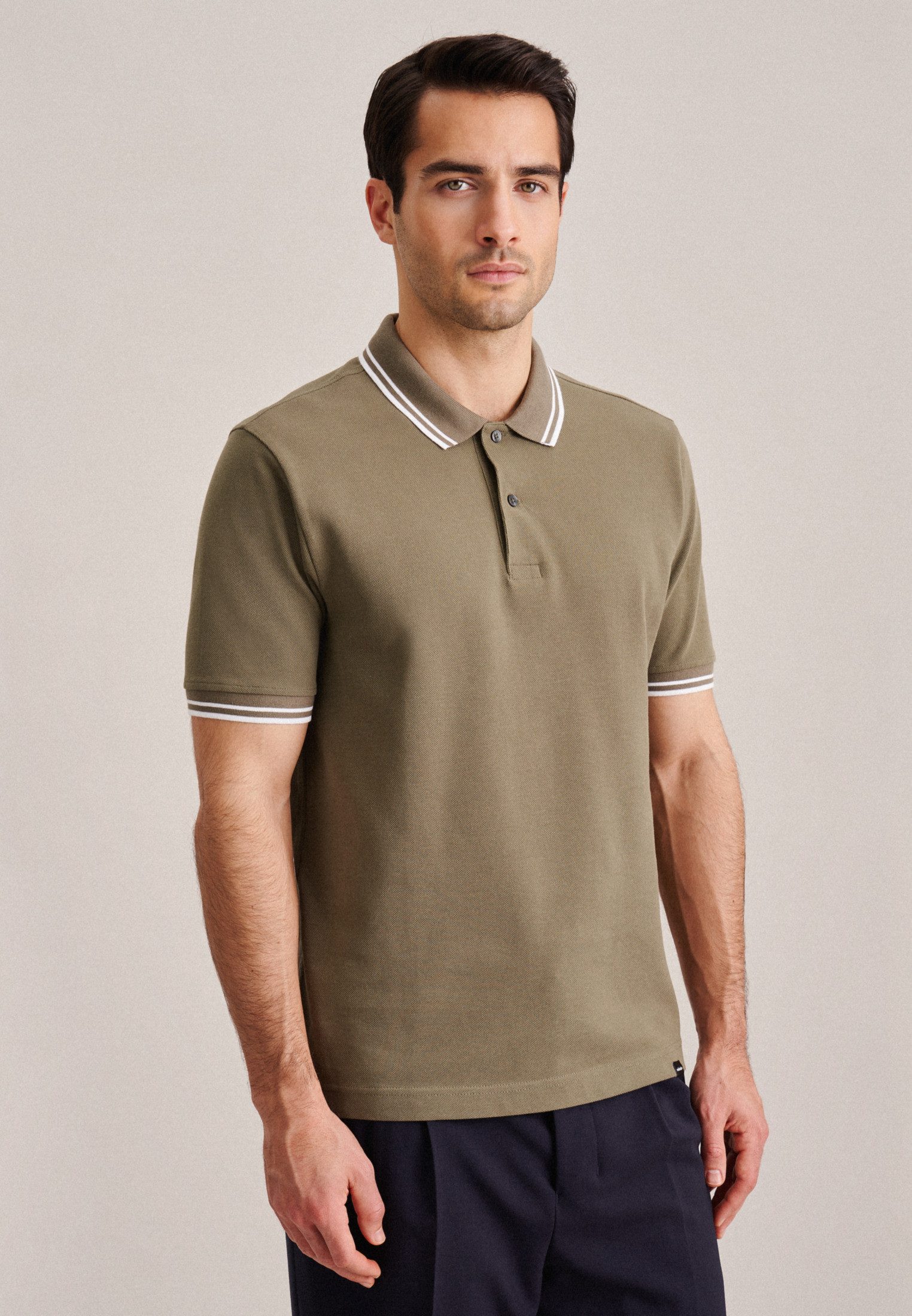 seidensticker Poloshirt Regular Kurzarm Kragen Uni