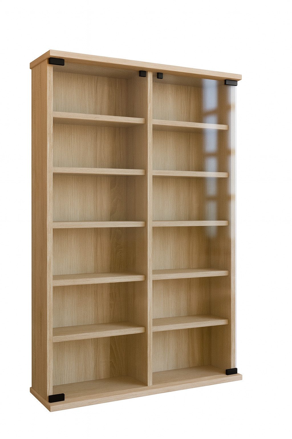 VCM CD-Regal Holz CD DVD Stand Regal Schrank Roma Glastür günstig online kaufen