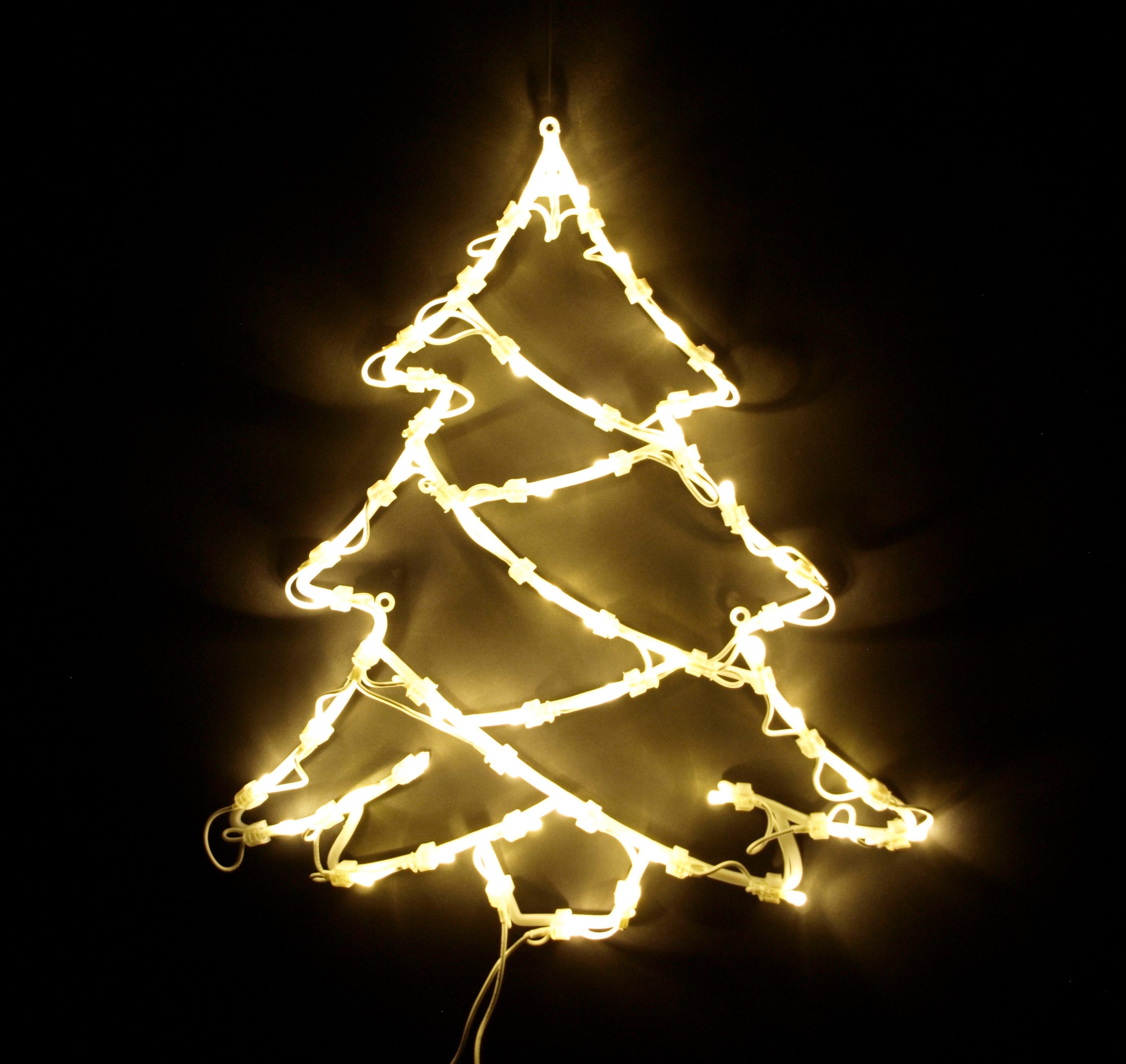 DEGAMO Beleuchtetes Fensterbild TANNENBAUM, 42x37cm, 50 LED weiss, Netzbetr günstig online kaufen