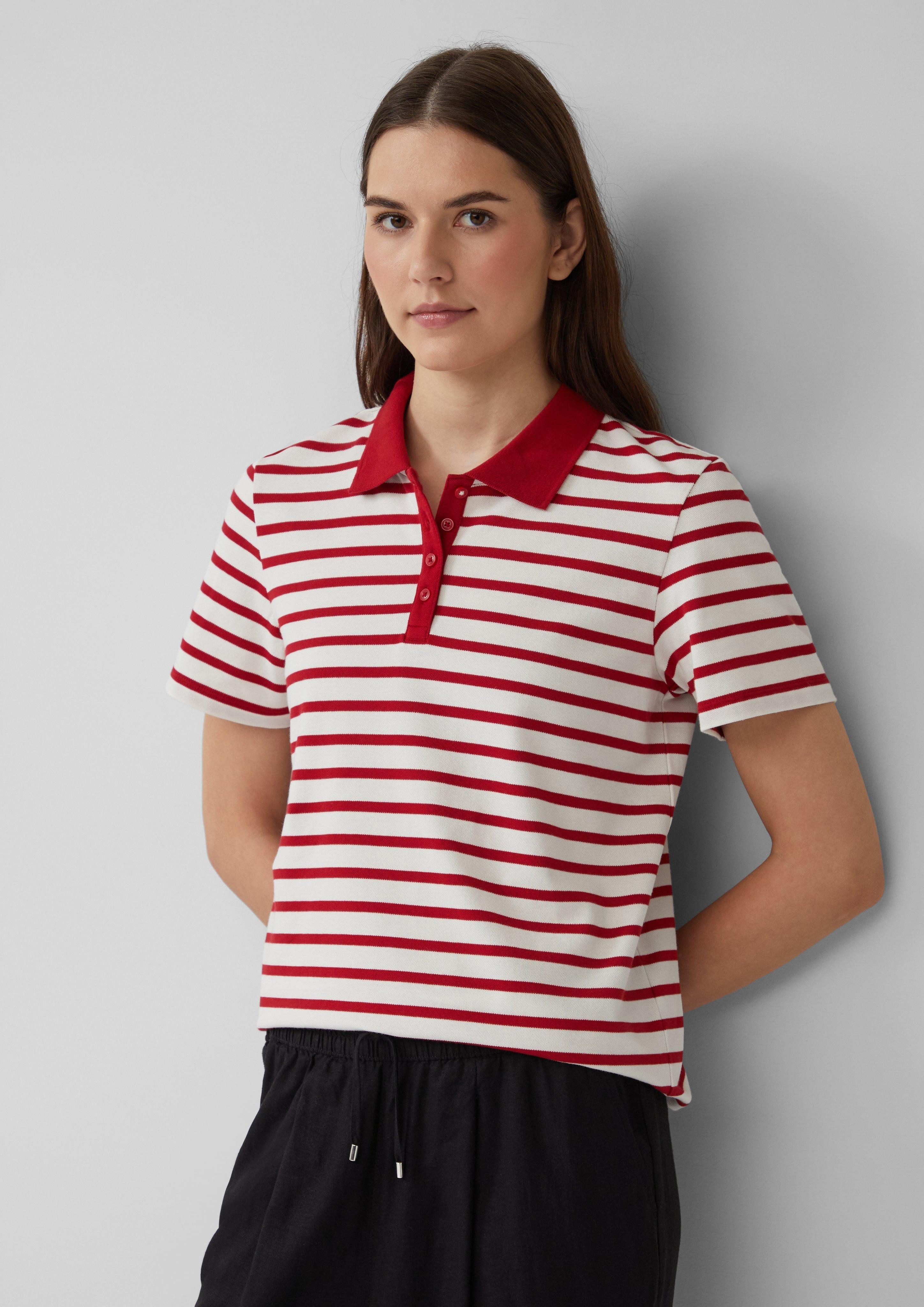 Poloshirt Verkürztes Poloshirt aus Baumwollpiqué