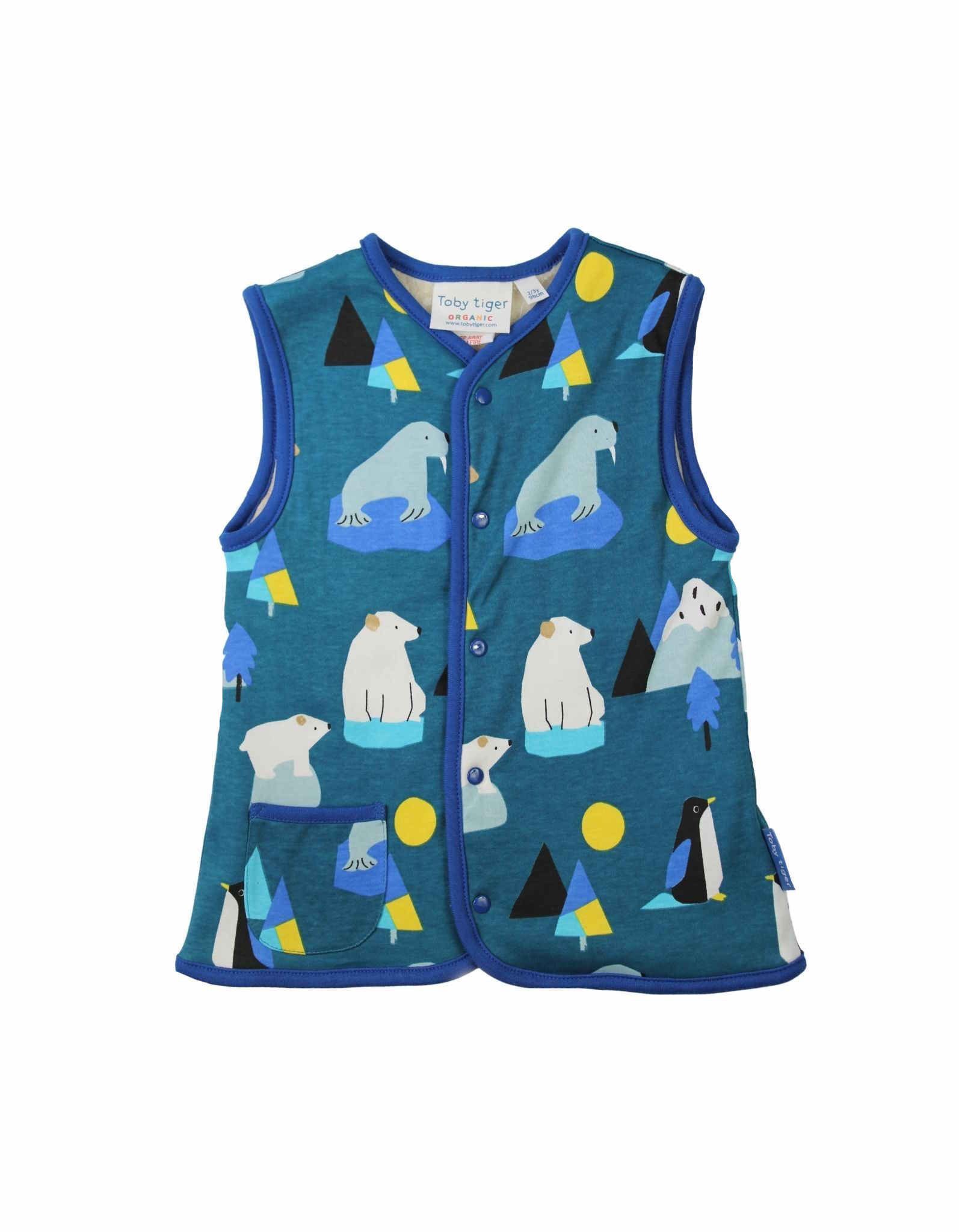 Cordweste Wende Weste mit Arktis Print