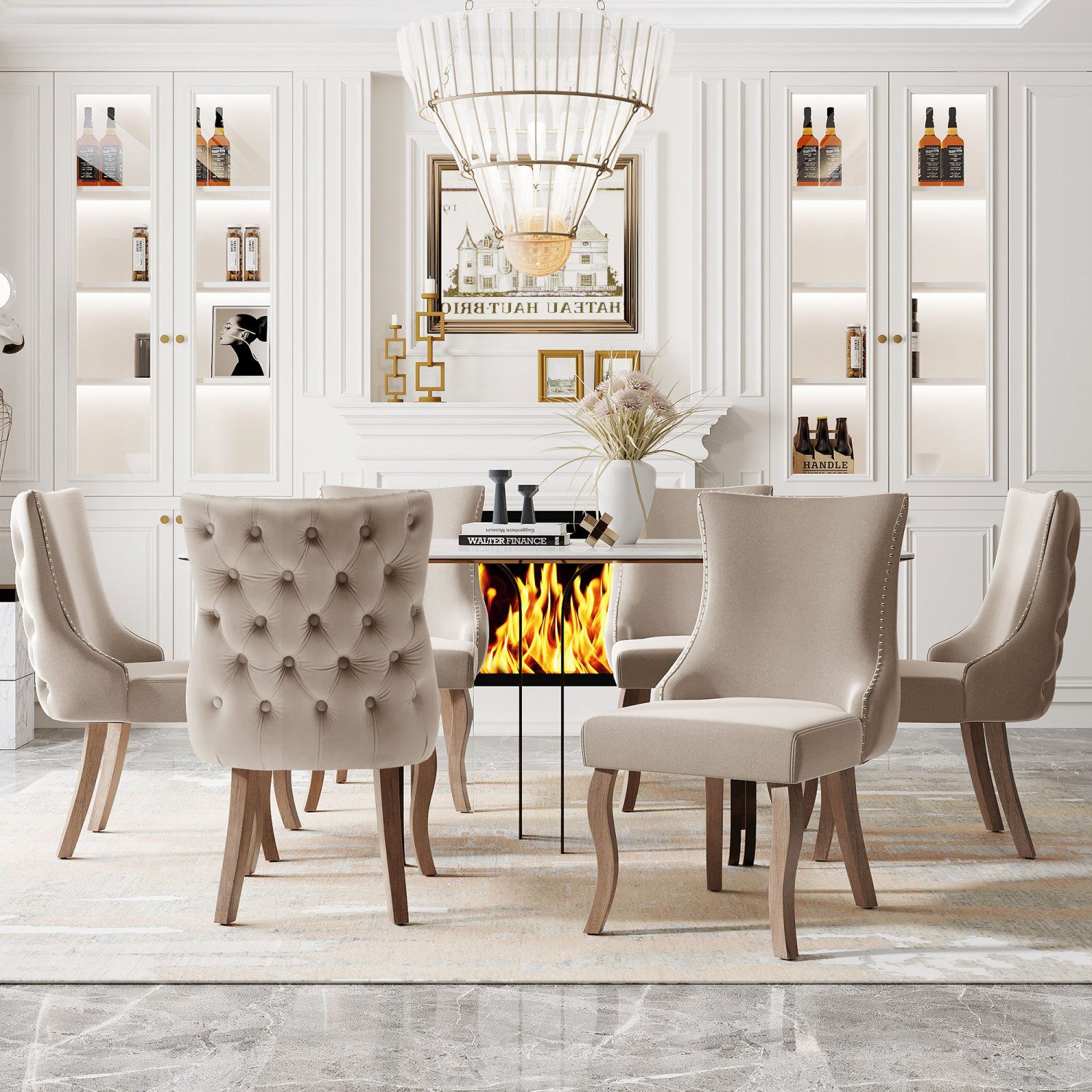 Flieks Esszimmerstuhl (6er Set, 6 St), Küchenstühle Polsterstuhl mit Rücken günstig online kaufen