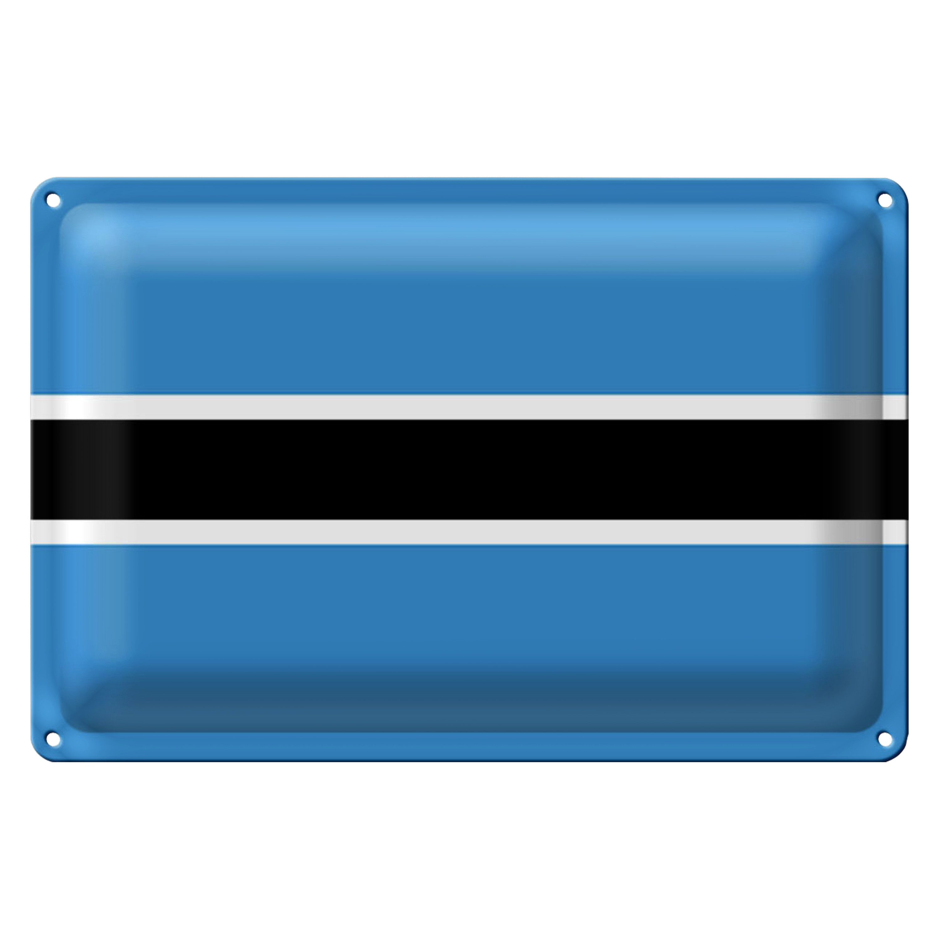 Roomando Metallschild Blechschild Flagge Botswana 30x20cm Flag of Botswana
