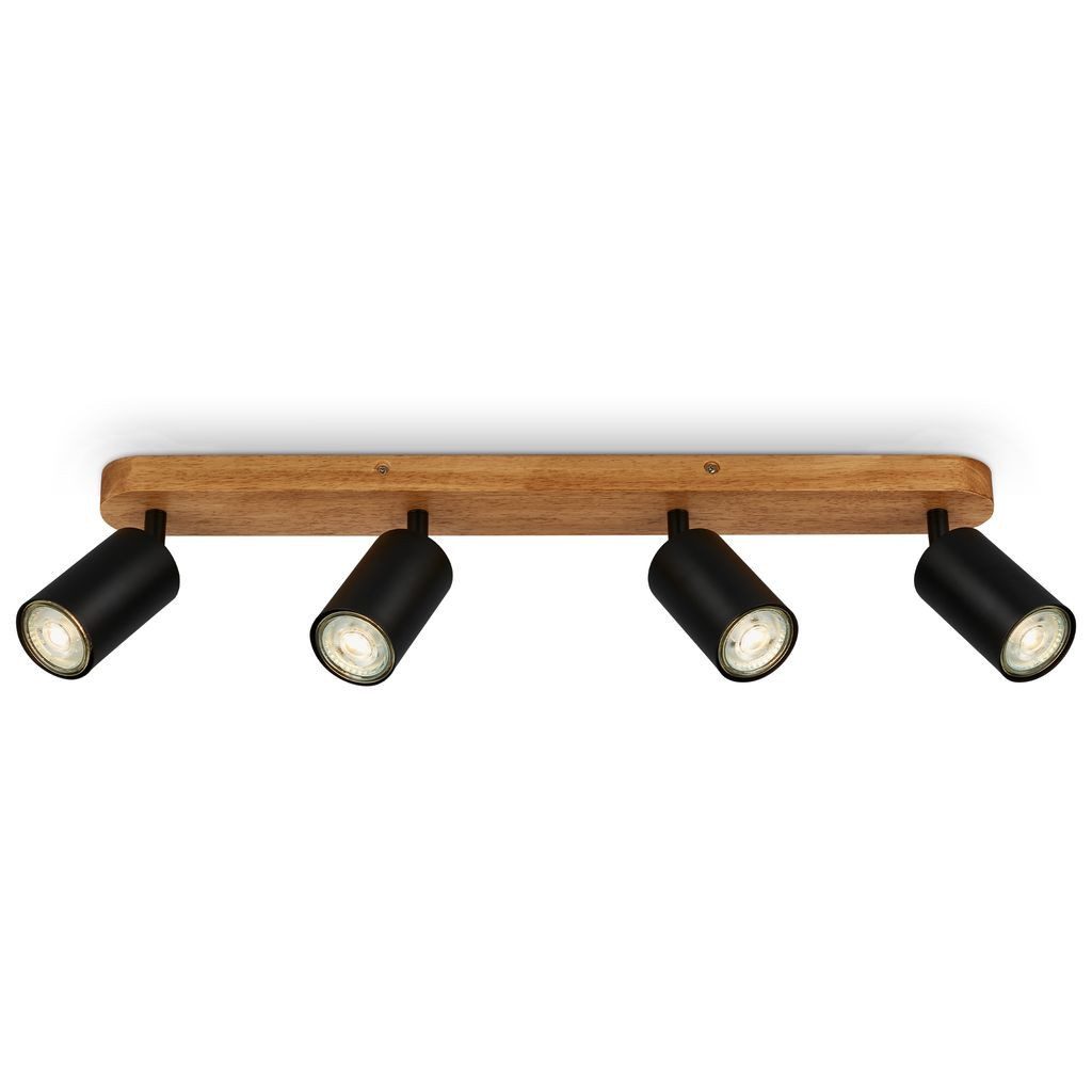 B.K.Licht Deckenleuchte BKL1635, ohne Leuchtmittel, 2700K - Extra-Warmweiß, Deckenleuchte 55 cm Metall-Holz GU10 max. 9W Wohnzimmer Schlafzimmer