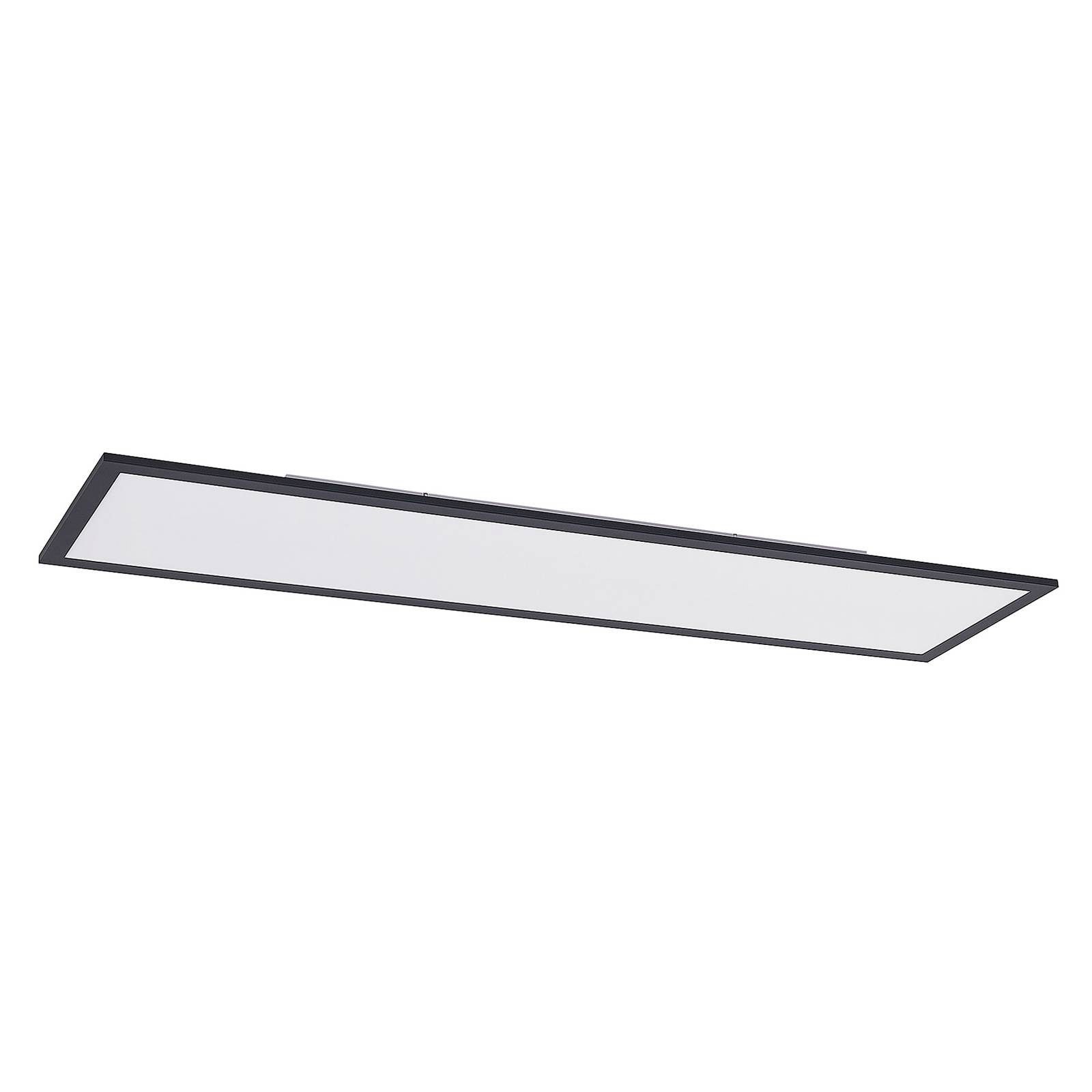 Lindby LED Panel Nelios, LED-Leuchtmittel fest verbaut, universalweiß, Modern, Aluminium, Kunststoff, Schwarz, weiß, 1 flammig, inkl.