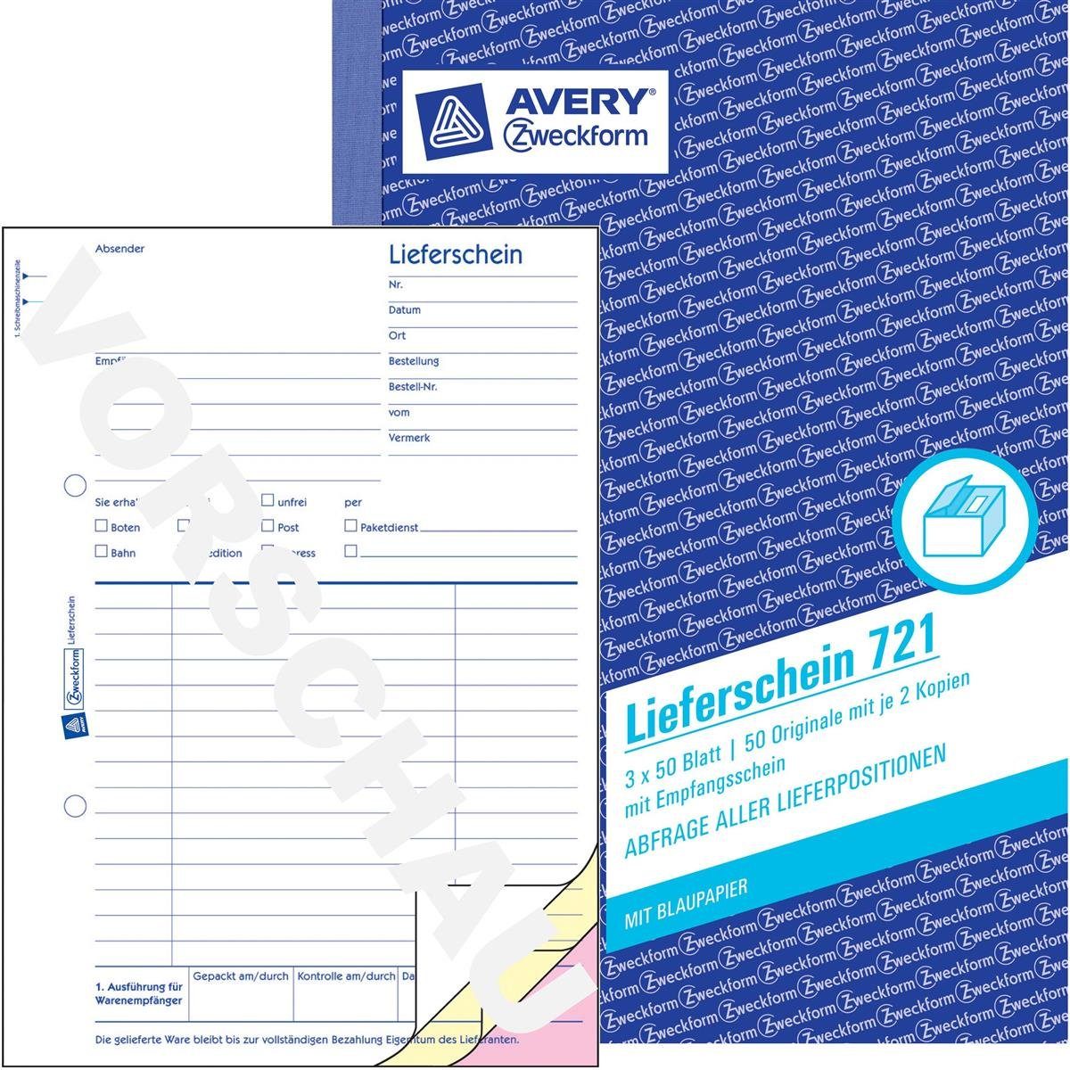 Avery Zweckform Kugelschreiber AVERY Zweckform Formularbuch "Liefer-/Empfangssche