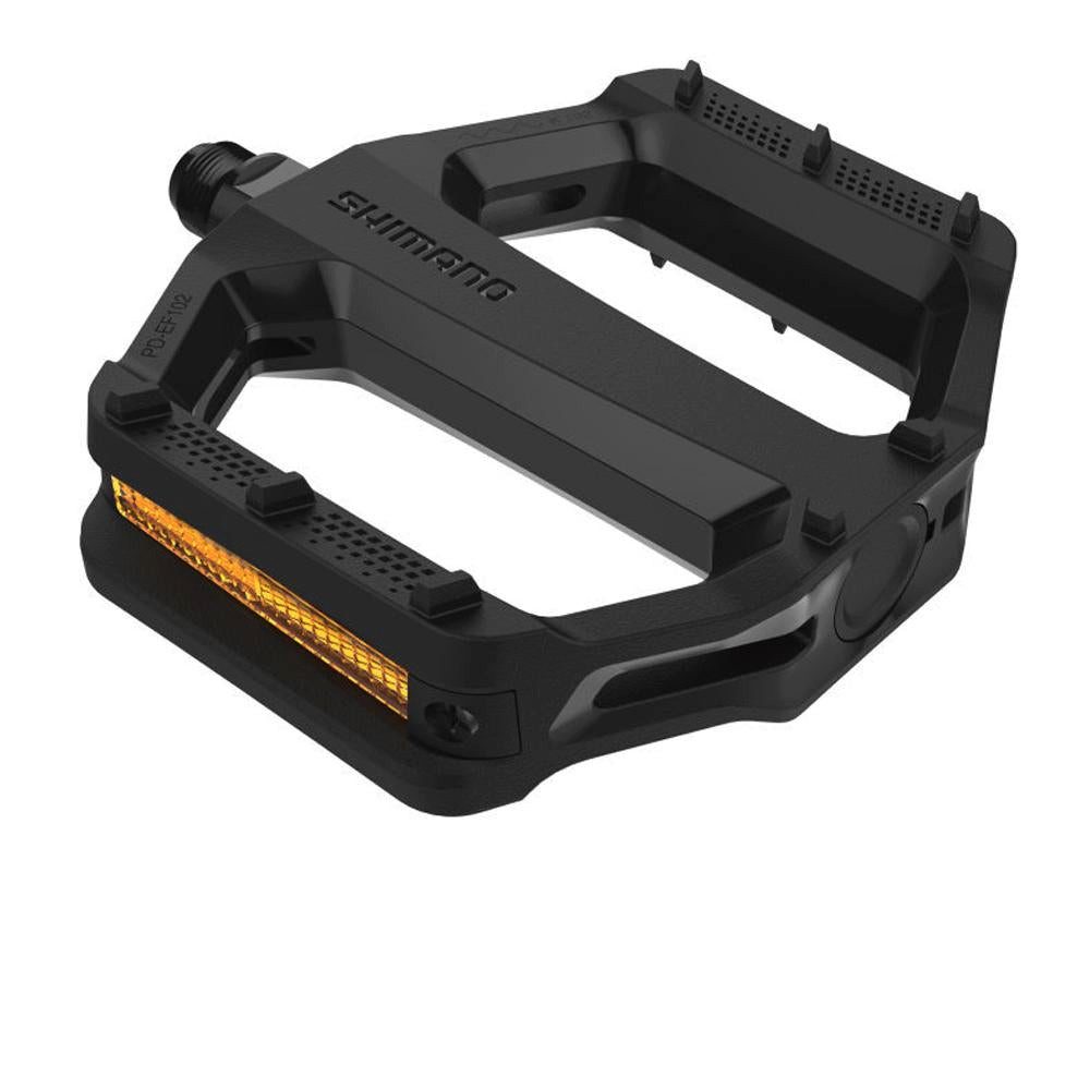 Shimano Plattformpedale SHIMANO Pedal PD-EF102 Schwarz, Flat Pedal - Schwarz