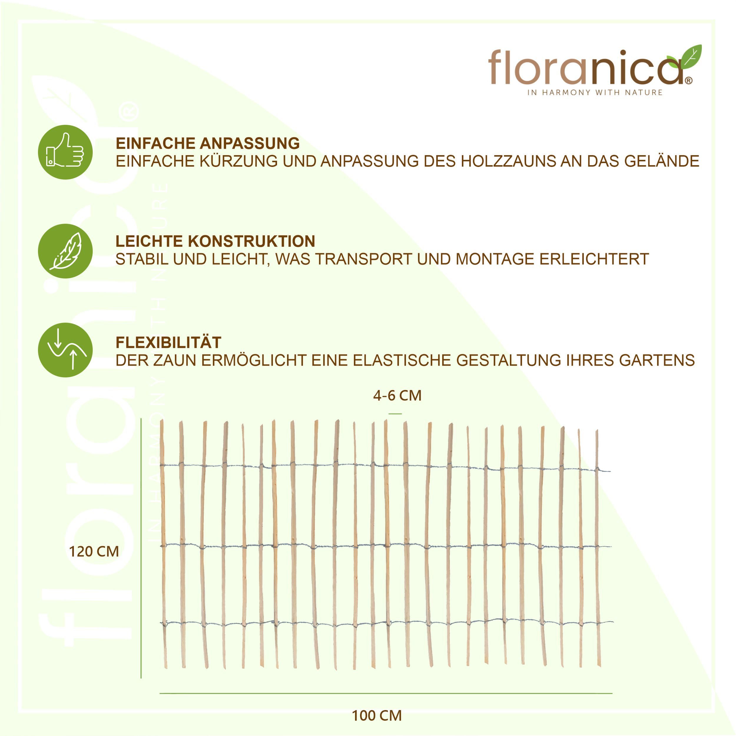 Floranica Staketenzaun Gartenzaun aus Haselnuss oder günstig online kaufen
