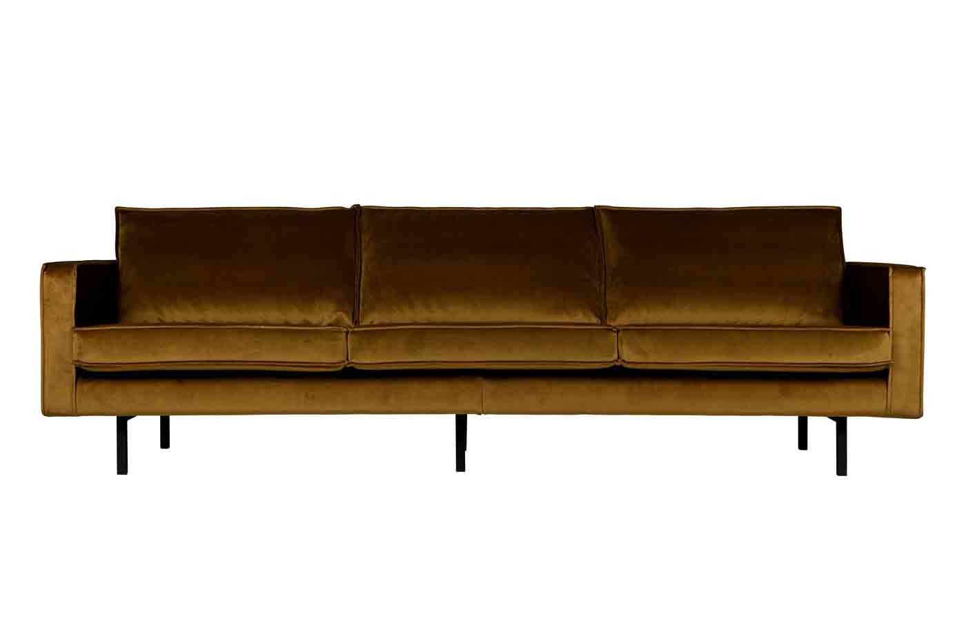 WOOOD Sofa Rodeo Sofa 3-Sitzer Samt, Honig Gelb
