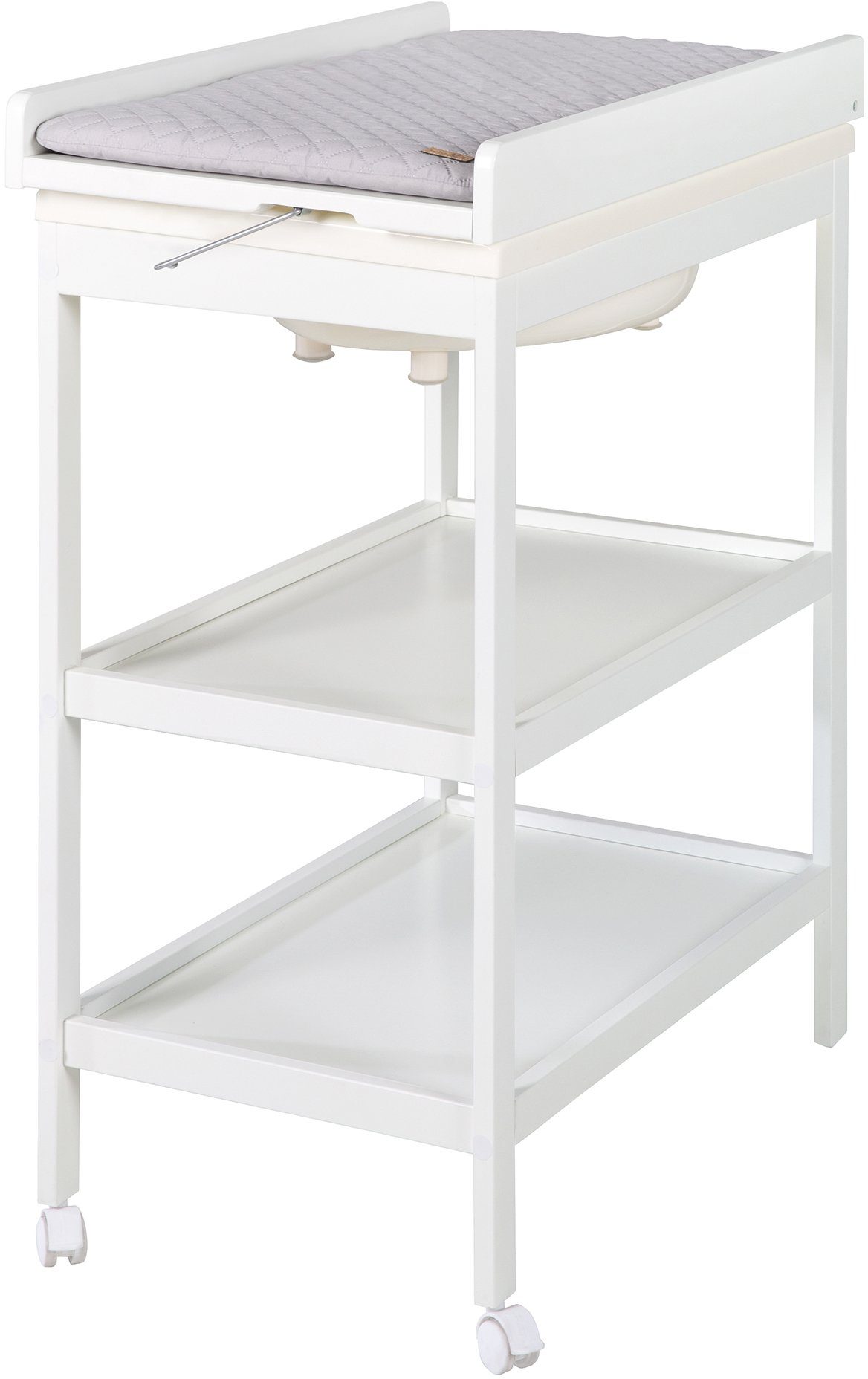 roba® Bade- und Wickelregal Style, Baby Pool, weiß, inkl. Wickelauflage silbergrau