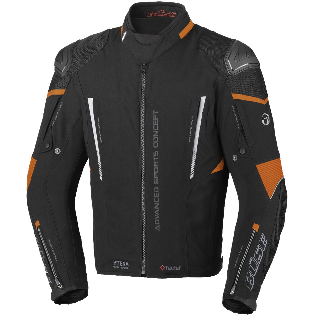 Büse Motorradjacke Büse Rocca Textiljacke schwarz / orange 58 atmungsaktiv günstig online kaufen