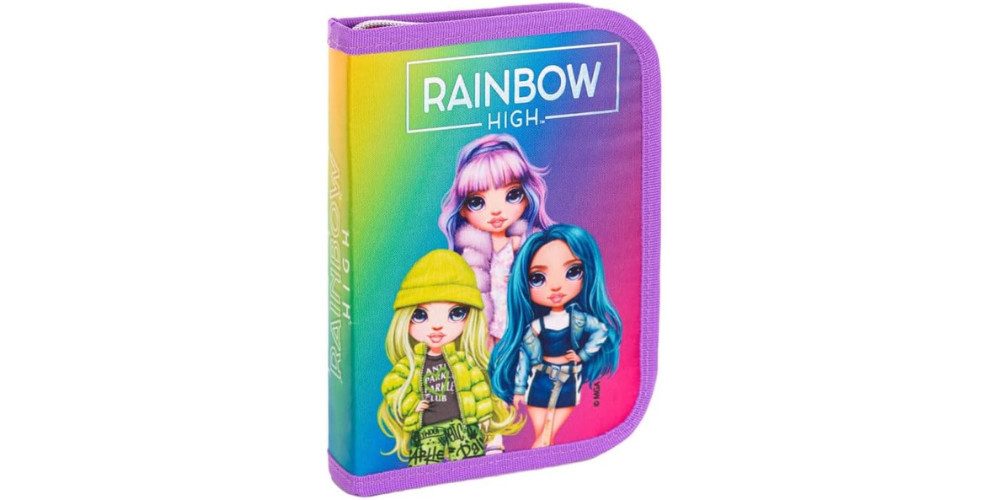 GOLDKIDS Federmäppchen Federmappe Federtasche Schüleretui Stiftetasche, (Schlamper-Etui Schul-Etui ohne Inhalt, 1-tlg., Rainbow High Silver Style Motiv), Motiv inkl Hausaufgabenheft