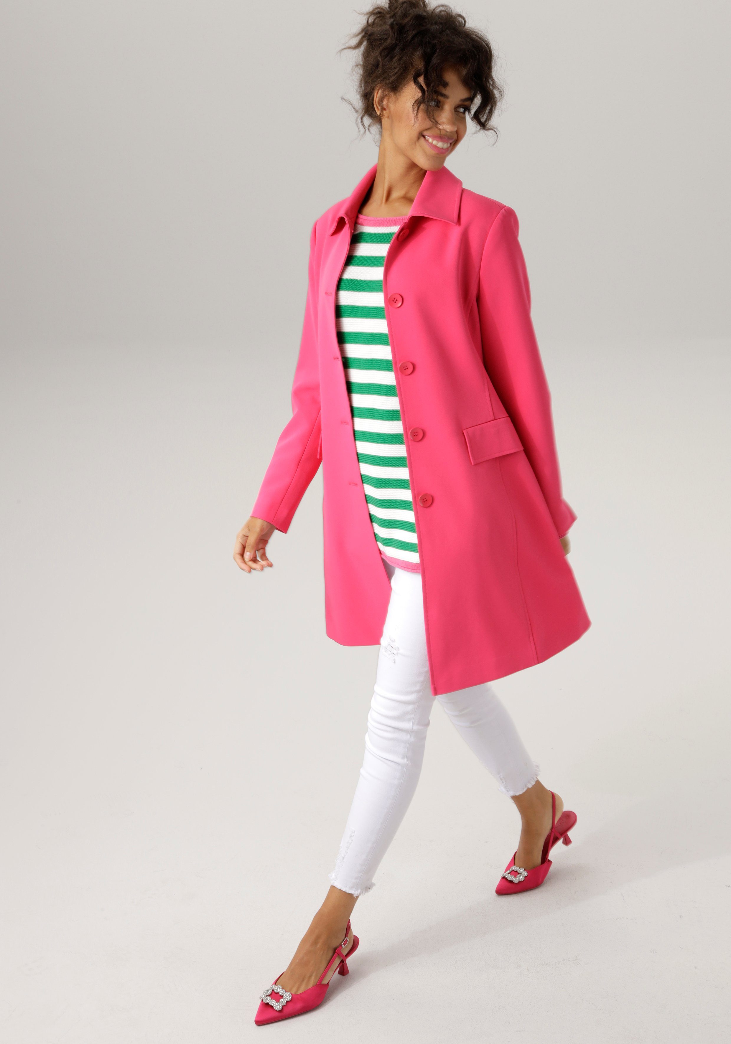 Aniston CASUAL Kurzmantel in trendigen Knallfarben pink