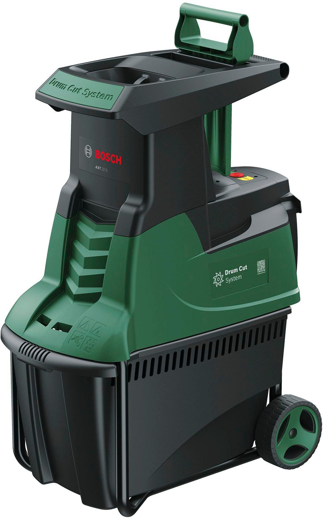 Bosch Home & Garden Häcksler AXT 22 D, 4 cm max. Astdurchmesser, 2200 Watt