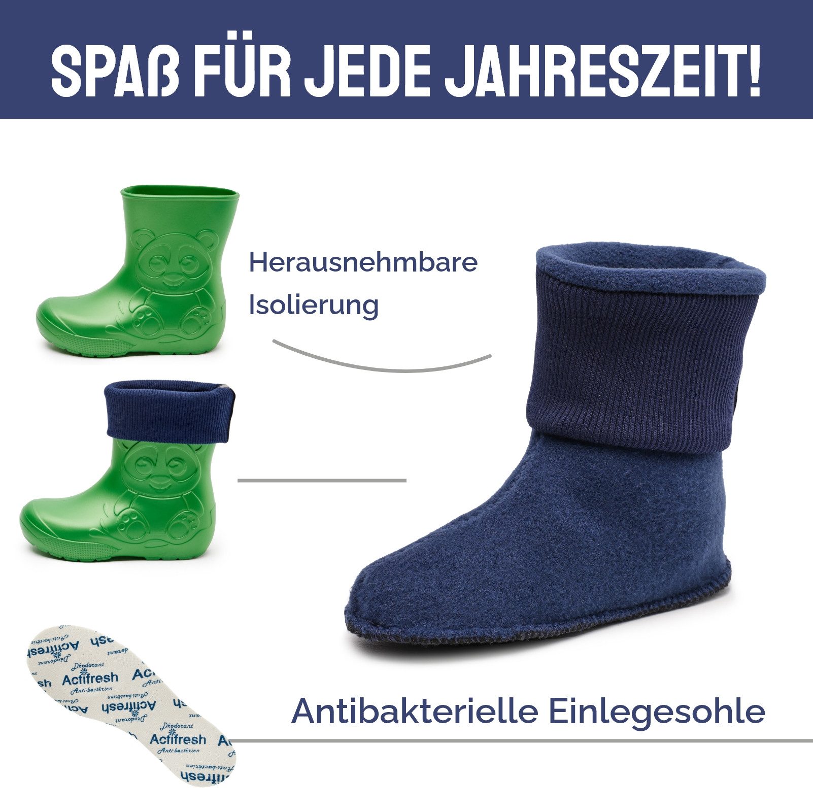 Ladeheid Kinder Federleichte Gummistiefel Thermo mit Fütterung LA-CA-Panda249 Gummistiefel – Bild 3 von 5