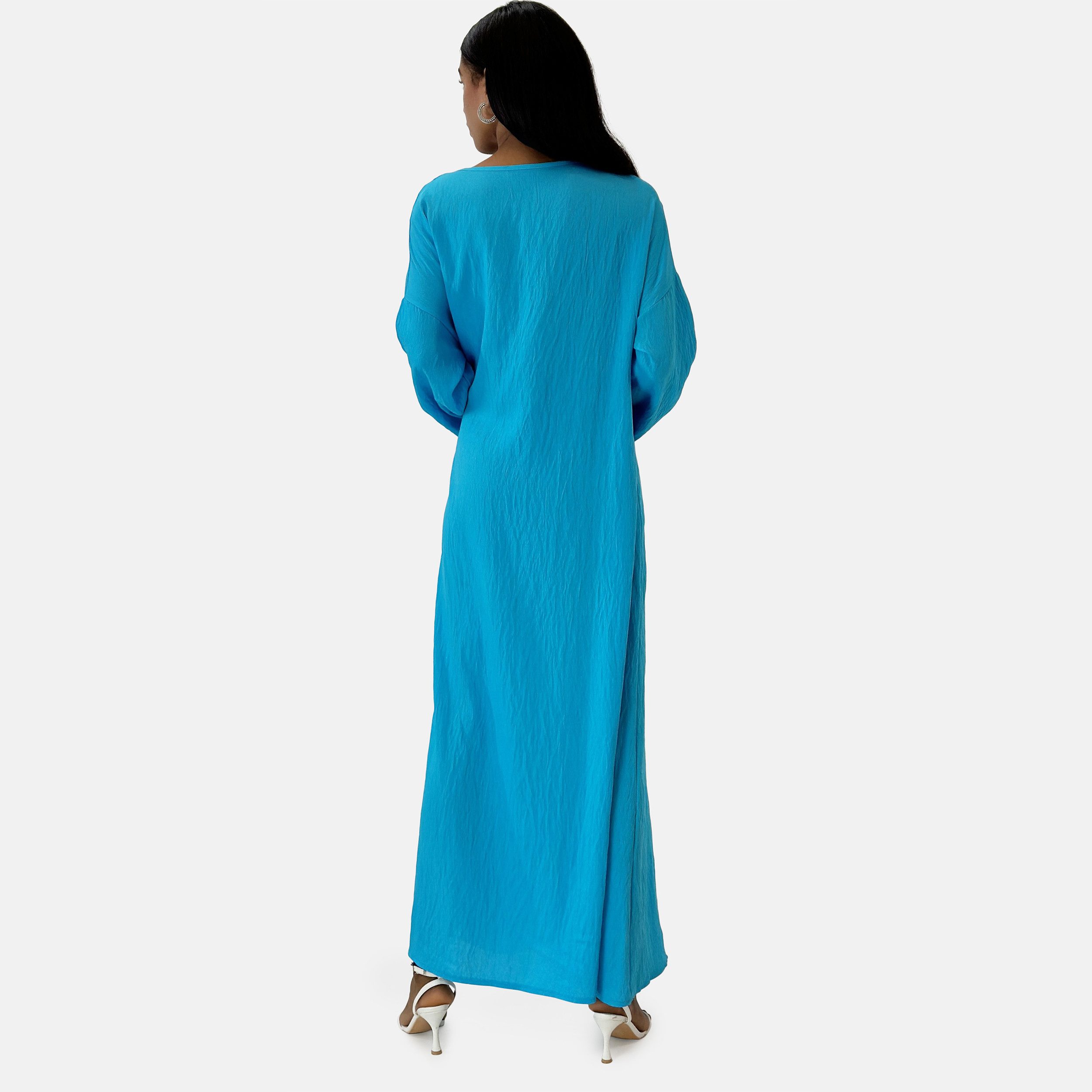 Elara Maxikleid — Damen Abaya One Size mit Bindeschleife und lockerem Maxischnitt