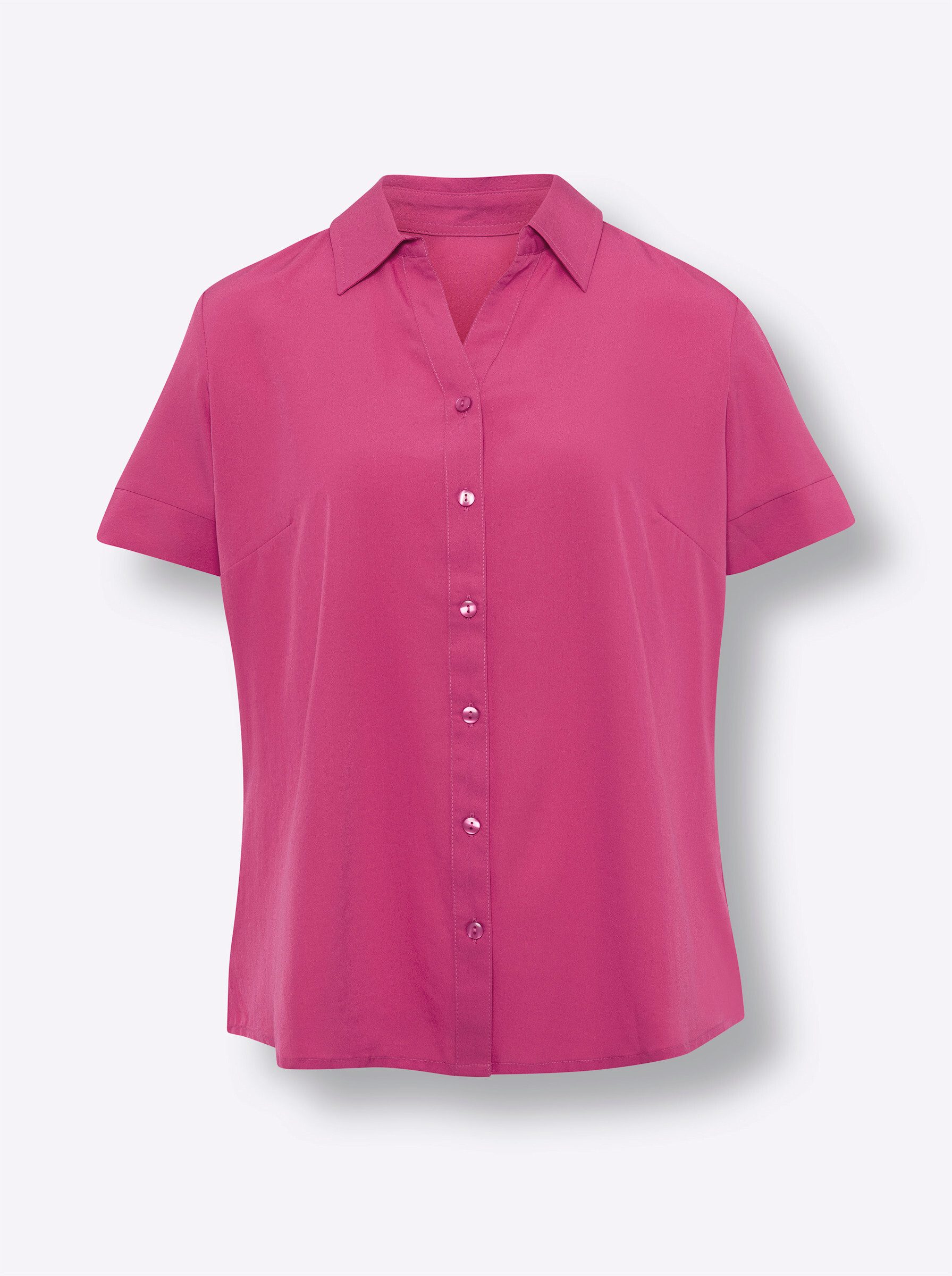 Sieh an! Klassische Bluse Hemdbluse Kurzarm