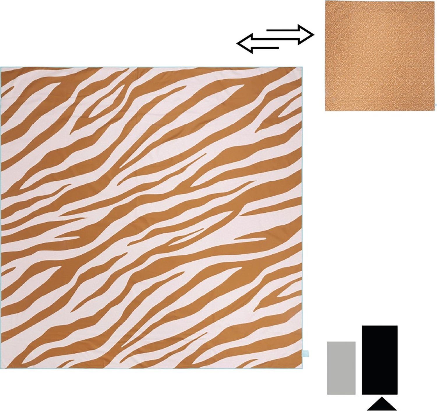 Swim Essentials Strandtücher Mikrofaser Strandtuch Badetuch orange/karamell Zebra 180 x 180 cm