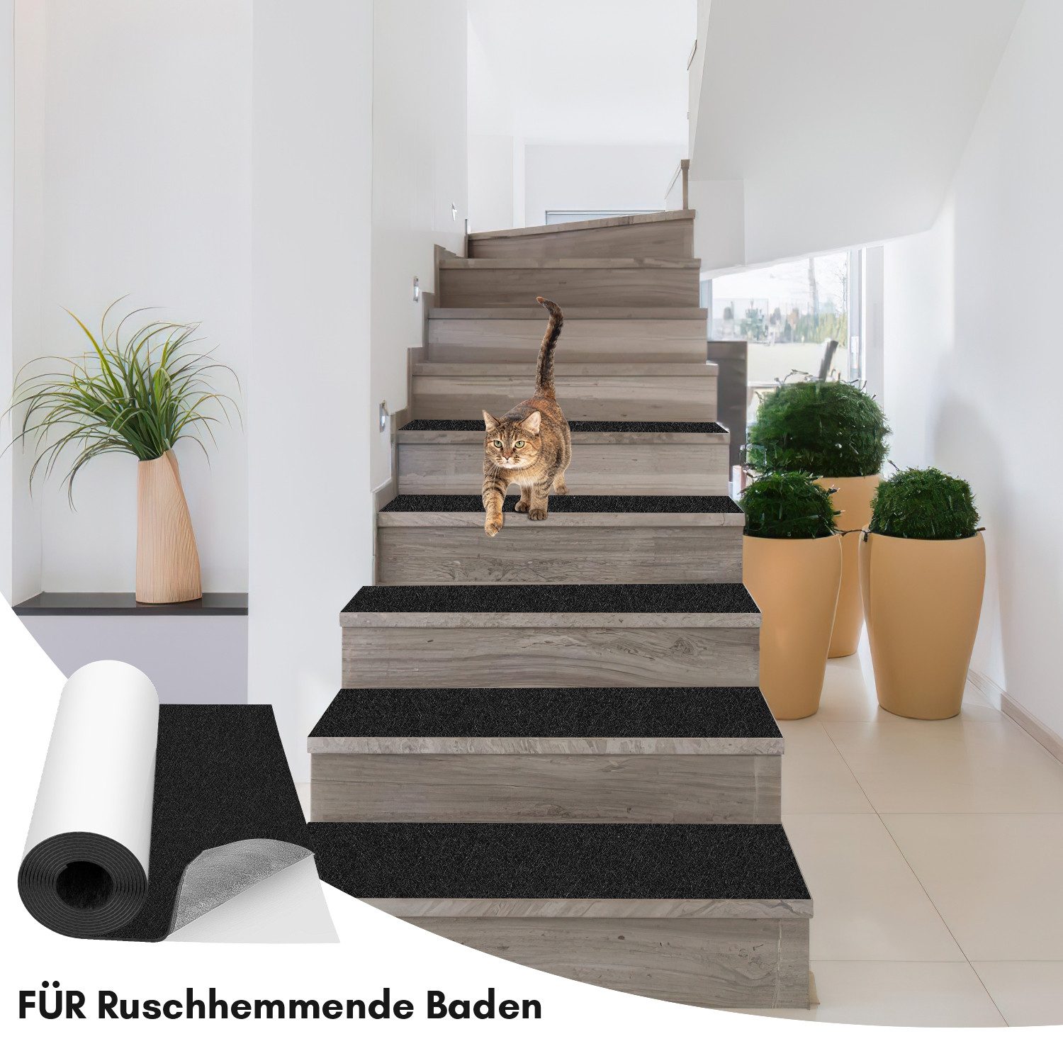 Clanmacy Möbelfuß Filz selbstklebend 50x150cm, Filzgleiter Selbstklebend Schwarz – Bild 4 von 5