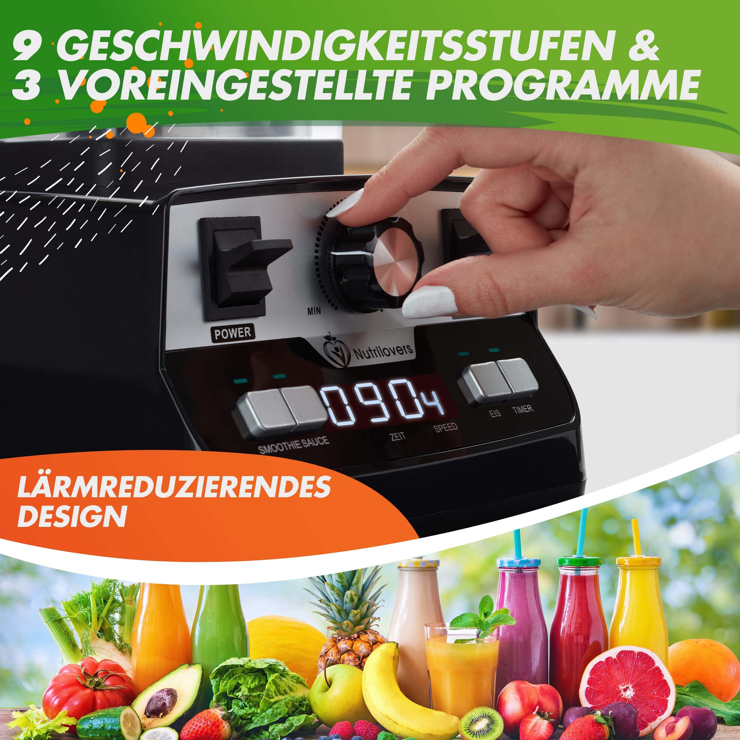 Nutrilovers Standmixer Leistungsstarkes Küchengerät - Standmixer für Smoothies & mehr - 2000W, 2000 W – Bild 4 von 5
