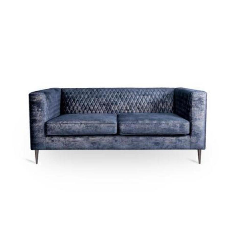 JVmoebel 2-Sitzer, Blau Sofa 2 Sitzer Elegantes Modern Luxus Design Holz Möbel